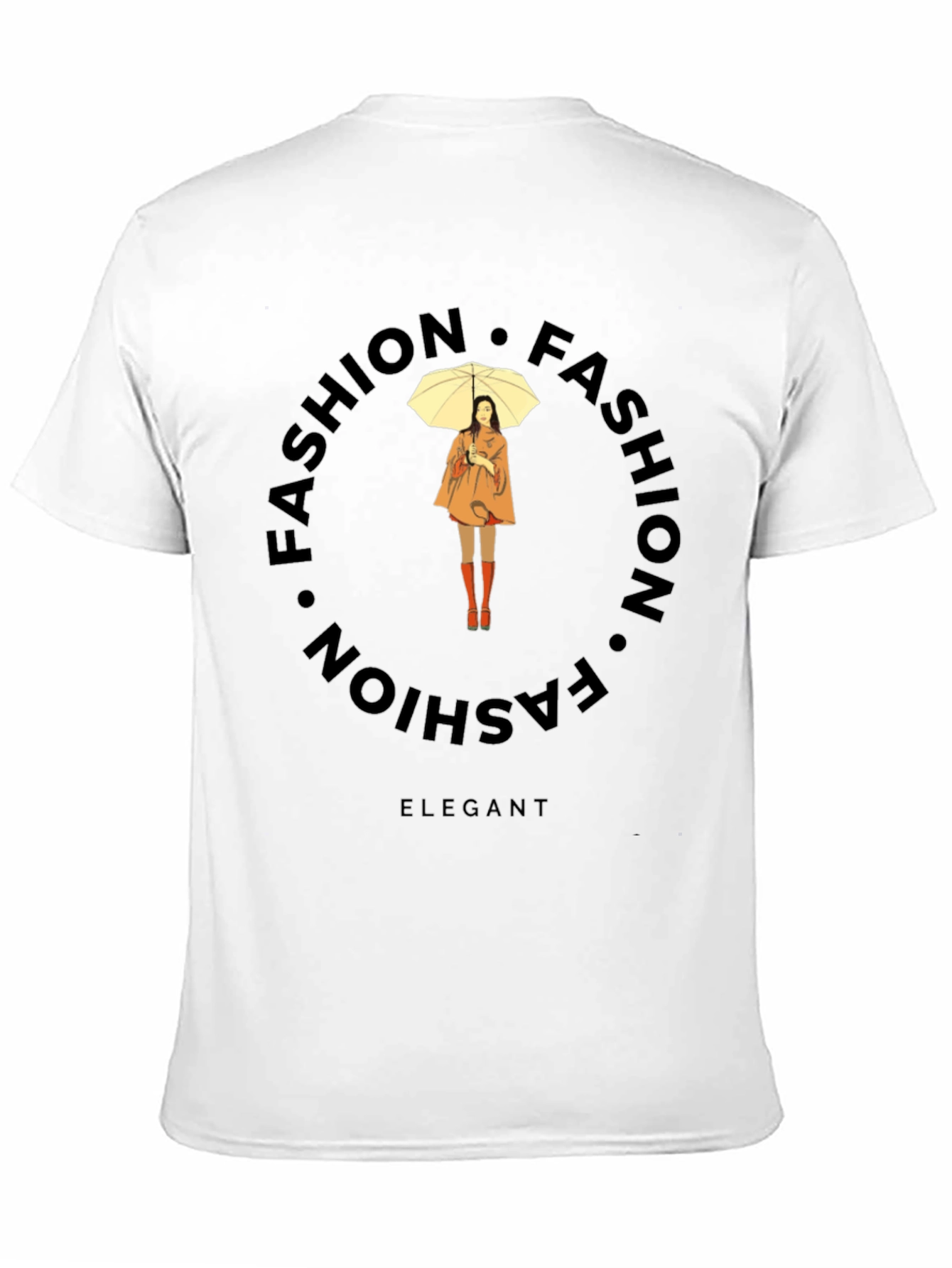 Black Elegant Fashion Tee - Stylish Round Design view 11