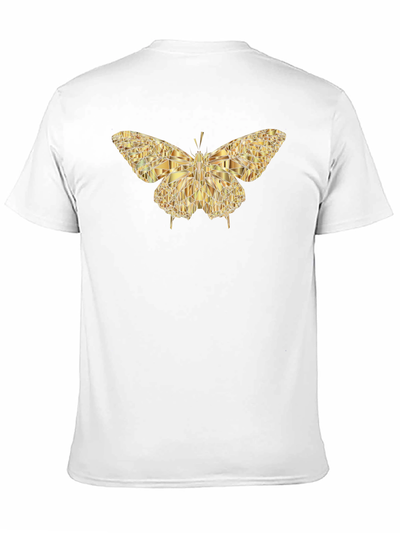 Black Geometric Gold Butterfly Graphic Tee - Modern Style view 11
