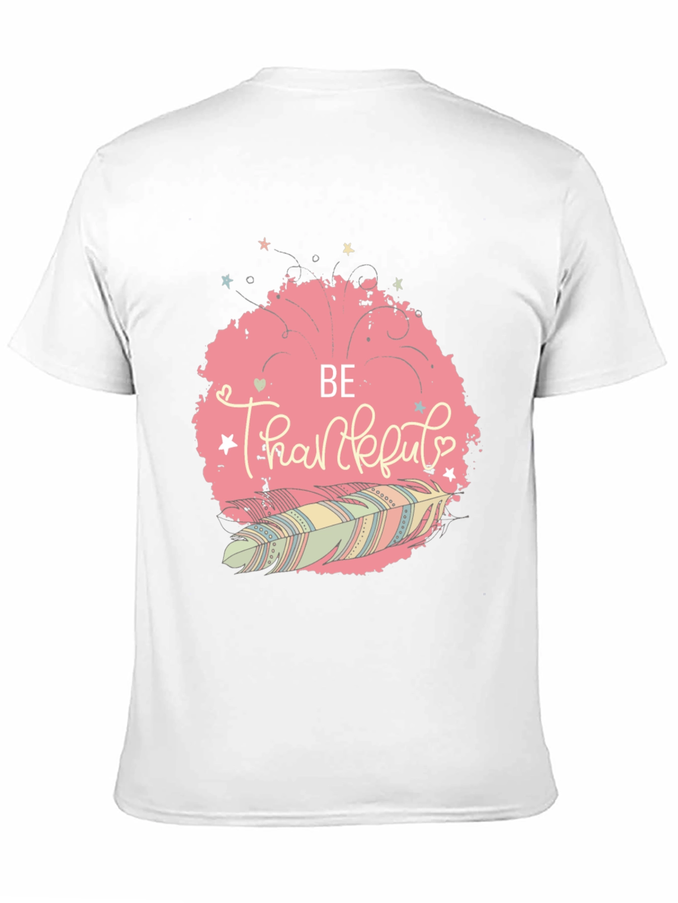 Black Be Thankful Feather Graphic Tee - Stylish Comfort view 11