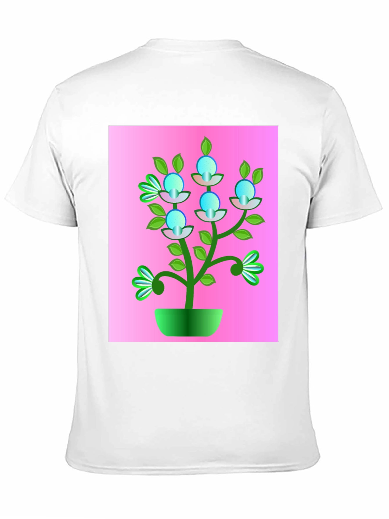 Black Abstract Plant Graphic Tee - Trendy Black T-Shirt view 11