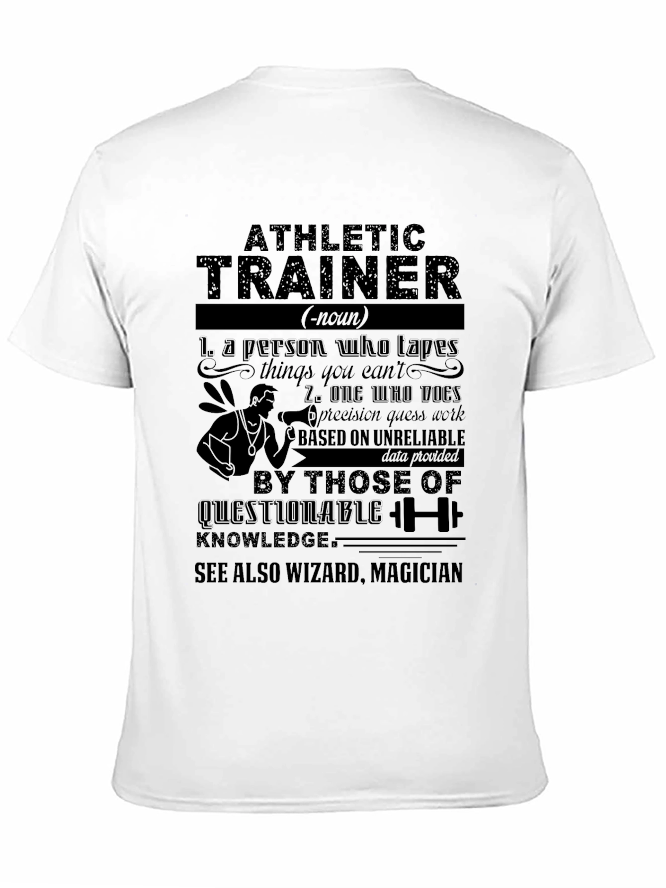 Black Athletic Trainer Definition Graphic T-Shirt view 11