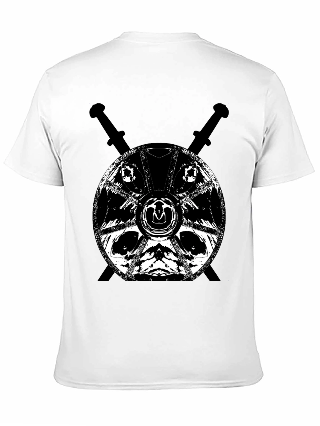 Black Viking Shield & Swords Graphic Tee - Black view 11