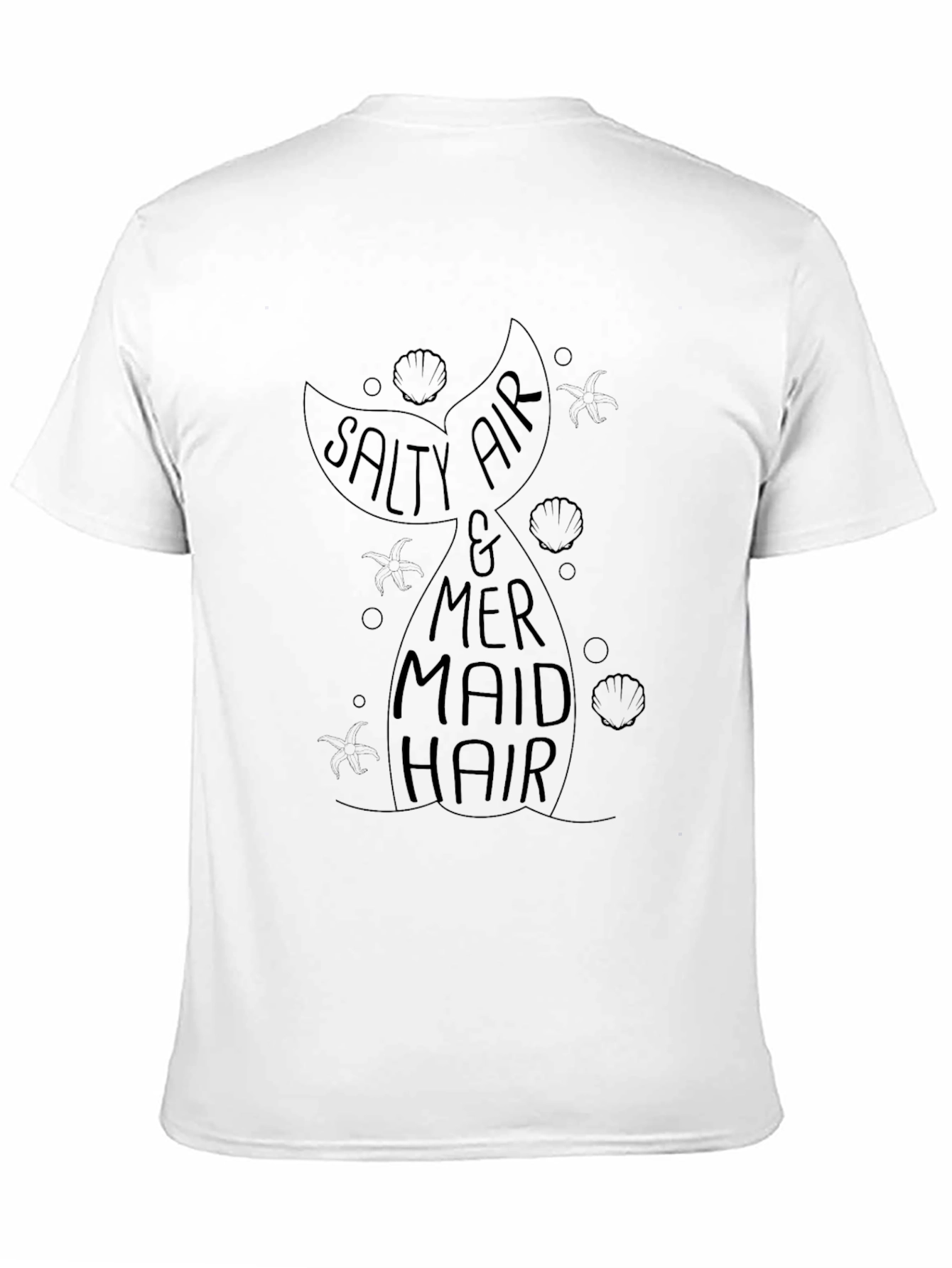 Black Salty Air Mermaid Hair Graphic T-Shirt view 11