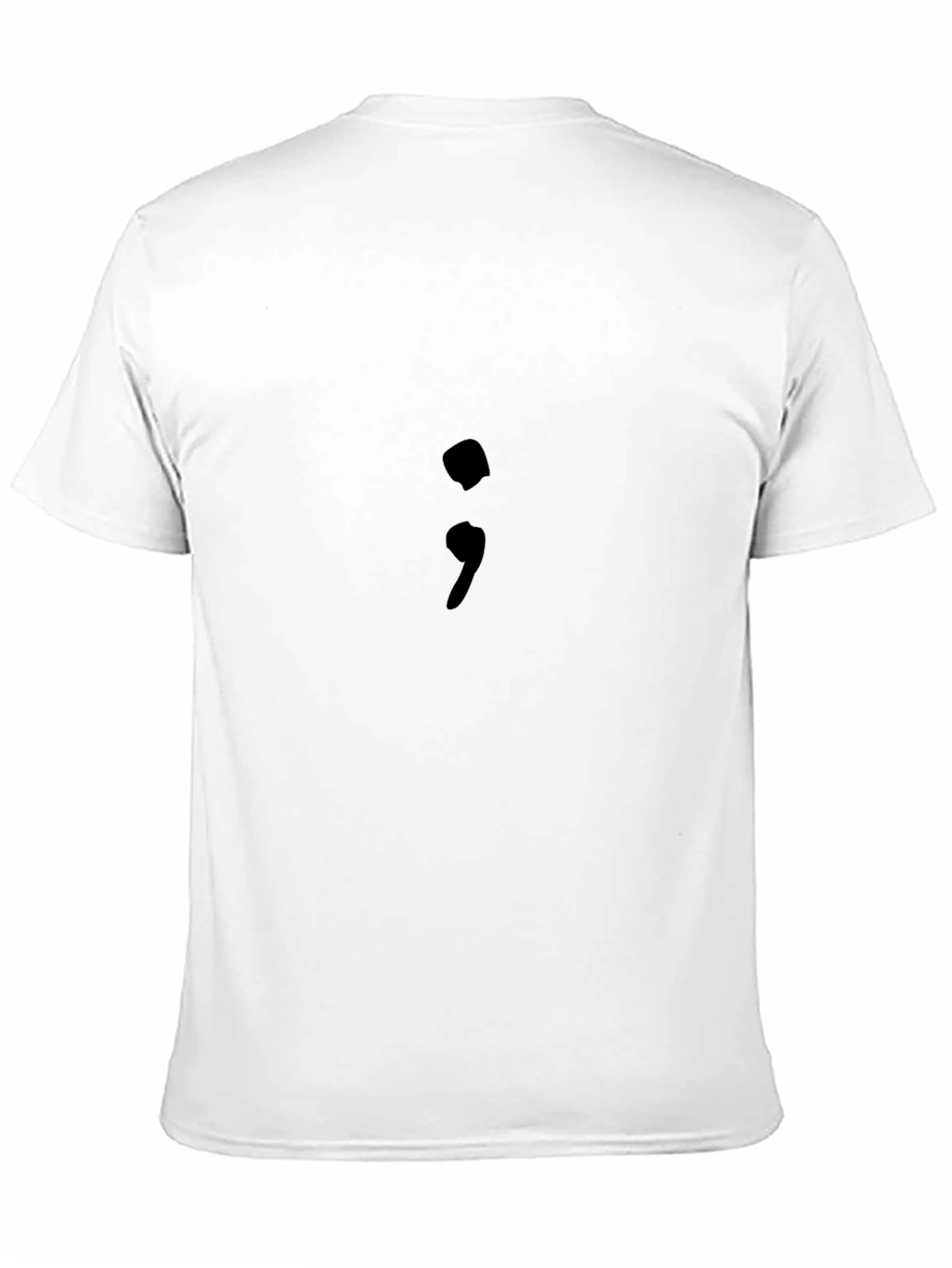 Black Semicolon Graphic Black T-Shirt: Mental Health Awareness Tee view 11