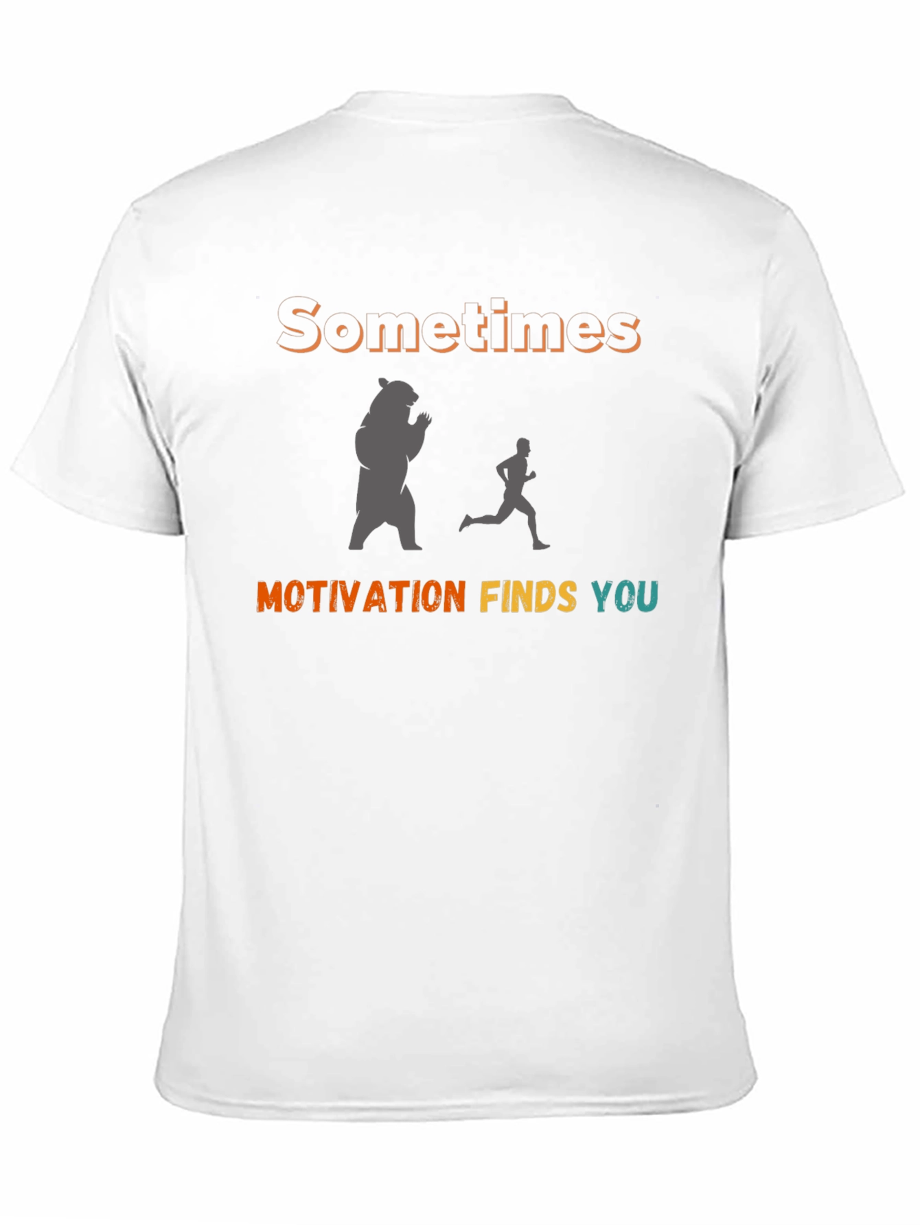 Black Motivational Bear Chase T-Shirt view 11