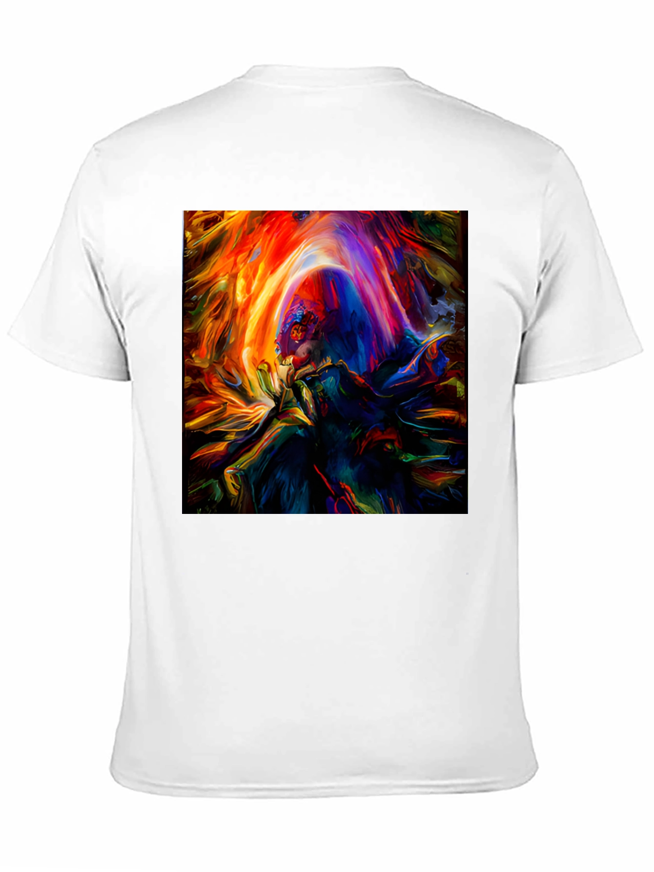 Black Vibrant Abstract Art Graphic Print Black T-Shirt view 11