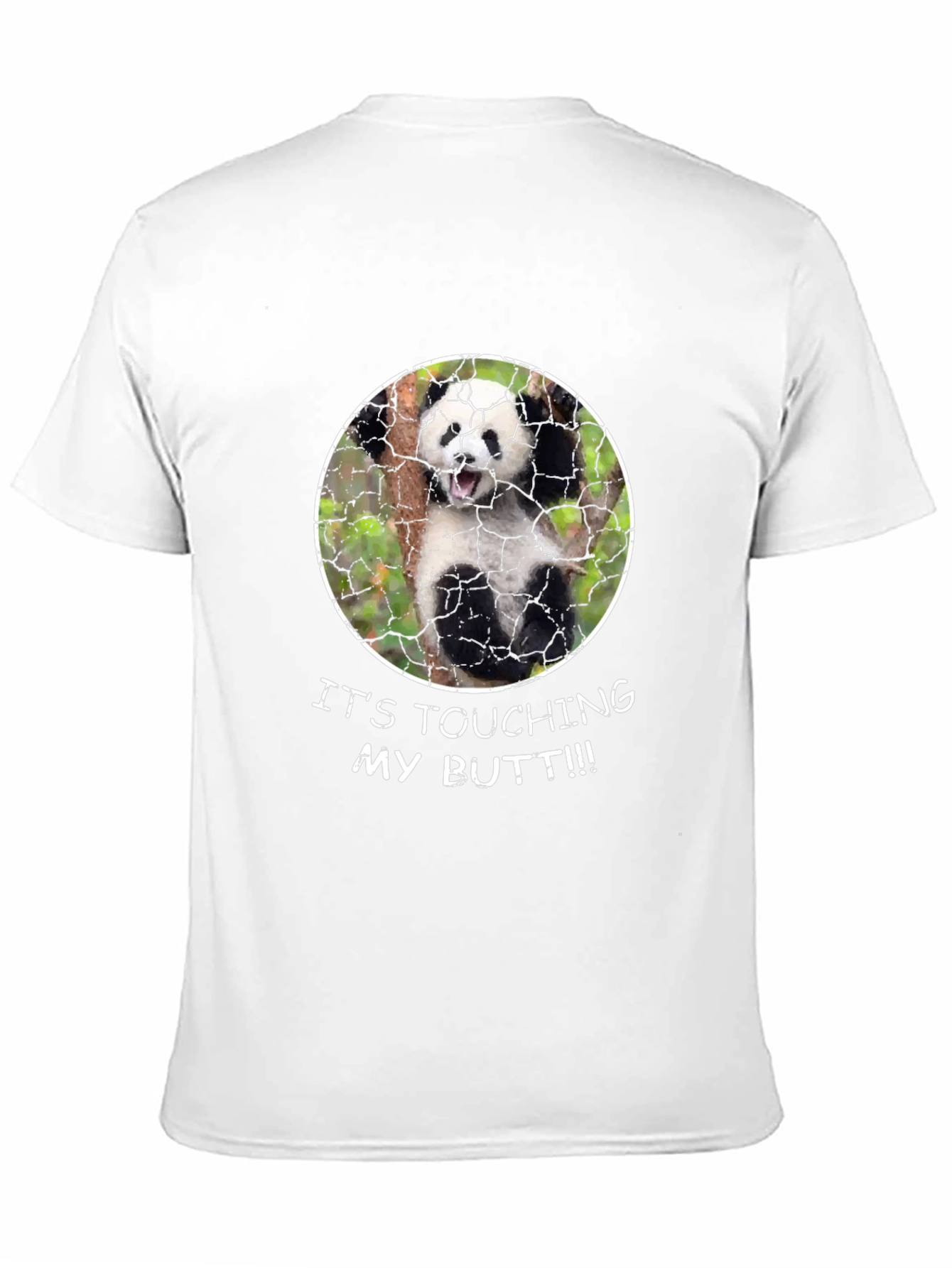 Black Panda 'Touching My Butt' Graphic Tee - Novelty Humor Shirt view 11