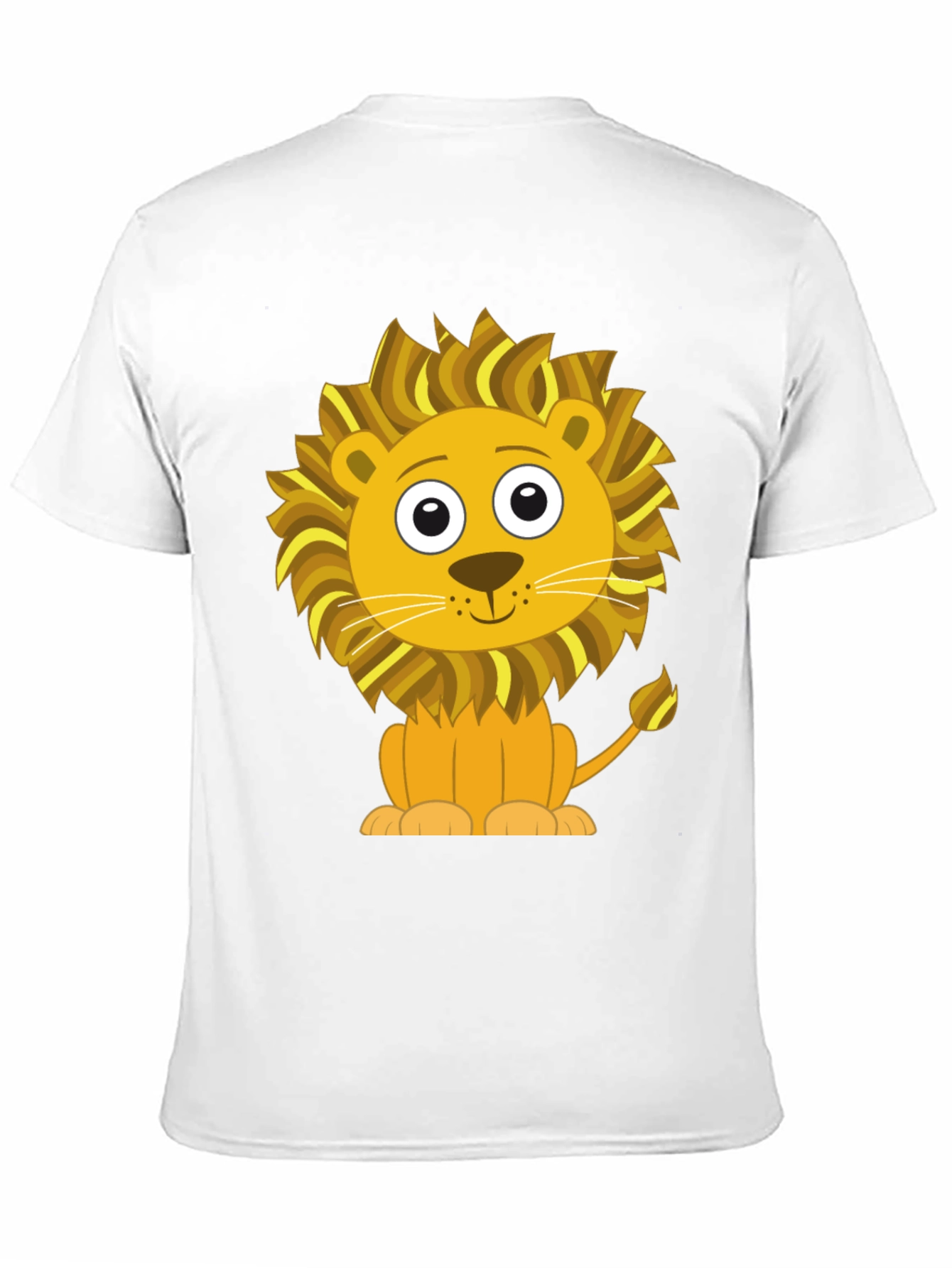 Black Cute Cartoon Lion Graphic T-Shirt - Black Cotton Tee view 11