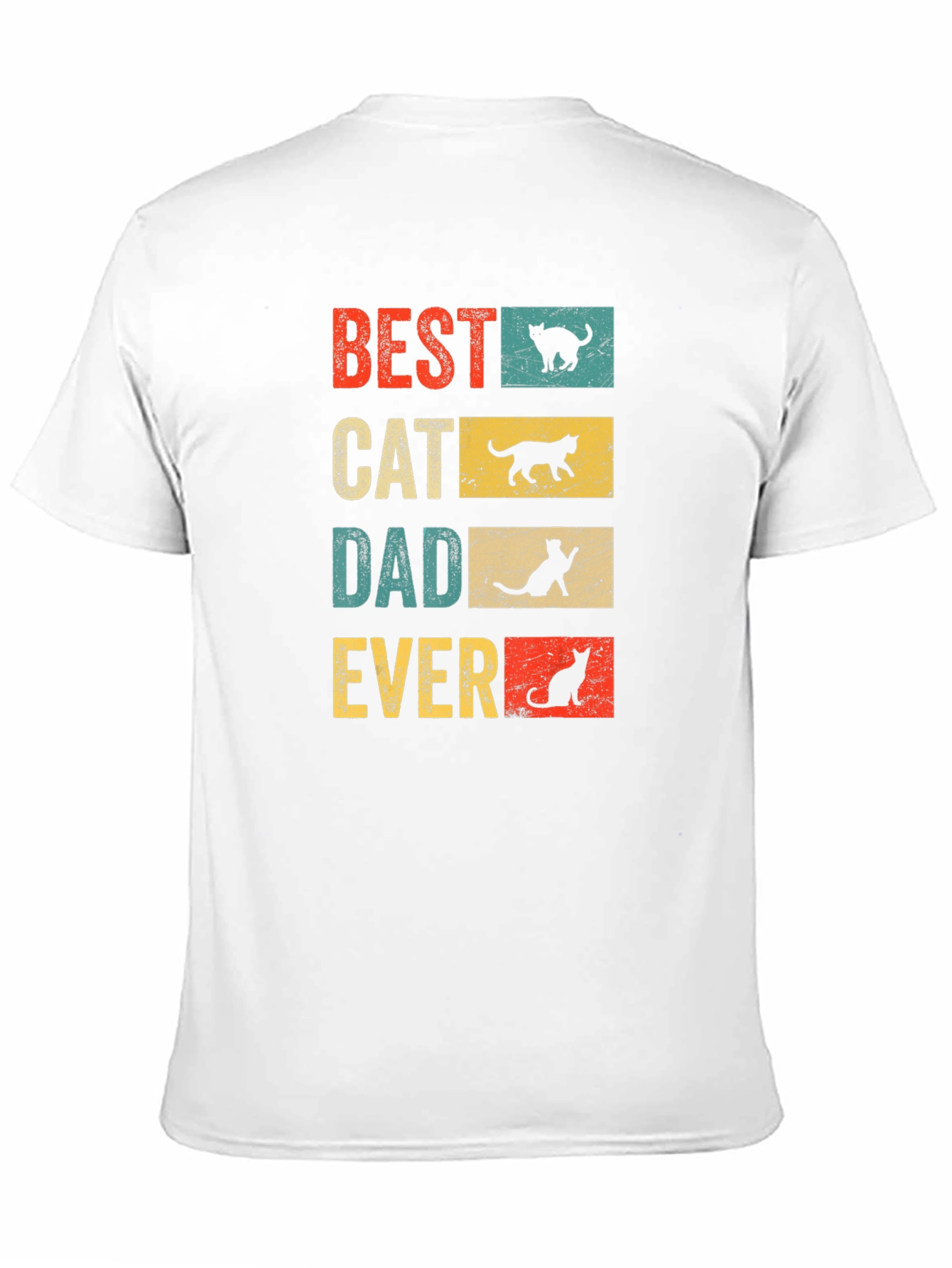 Black Best Cat Dad Ever T-Shirt - Vintage Design view 11