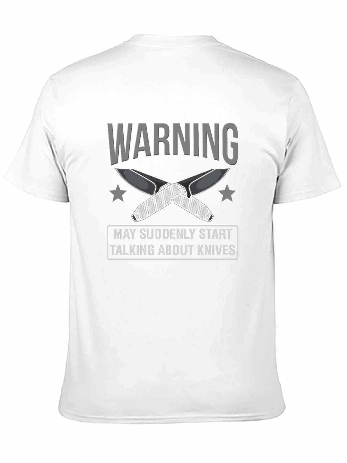 Black Warning: May Suddenly Start Talking About Knives Graphic Tee view 11