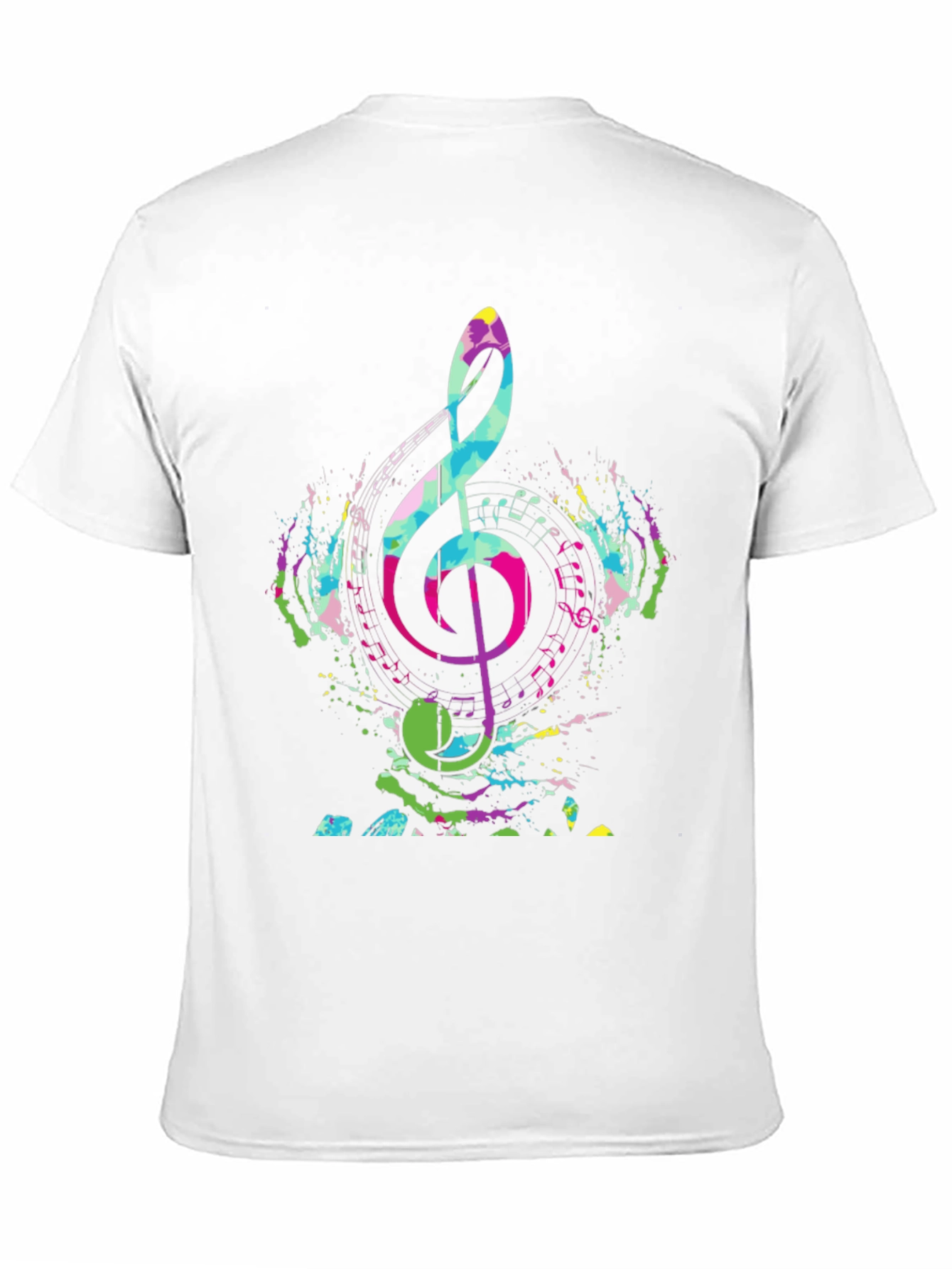 Black Colorful Music Note Graphic Tee - Black view 11