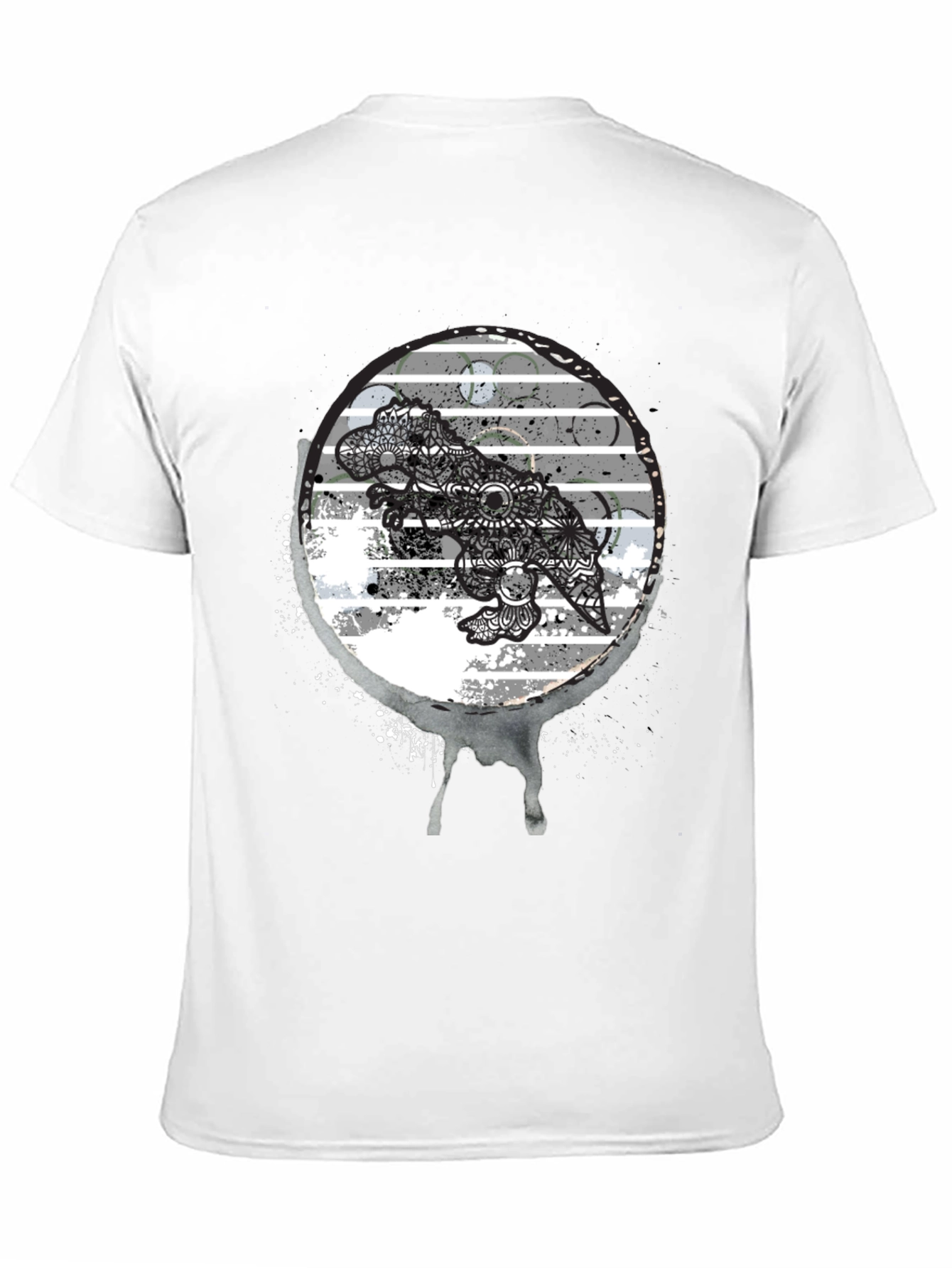 Black Dino Mandala Graphic Tee - Black T-Shirt view 11