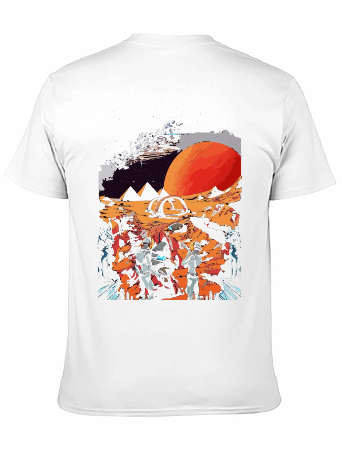 Black Sci-Fi Planet Graphic T-Shirt view 11