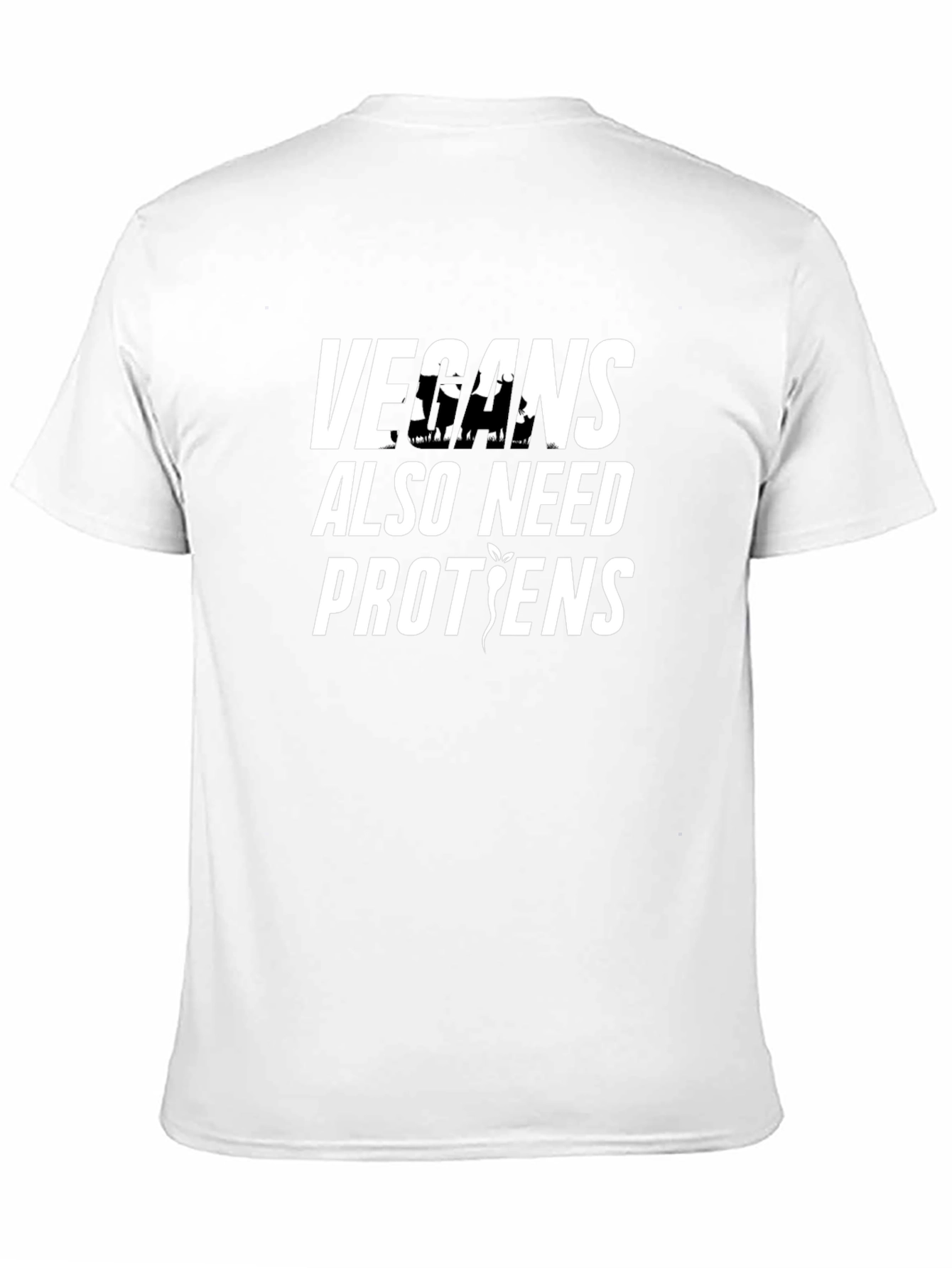 Black Vegan Protein T-Shirt - Funny Vegetarian Tee view 11