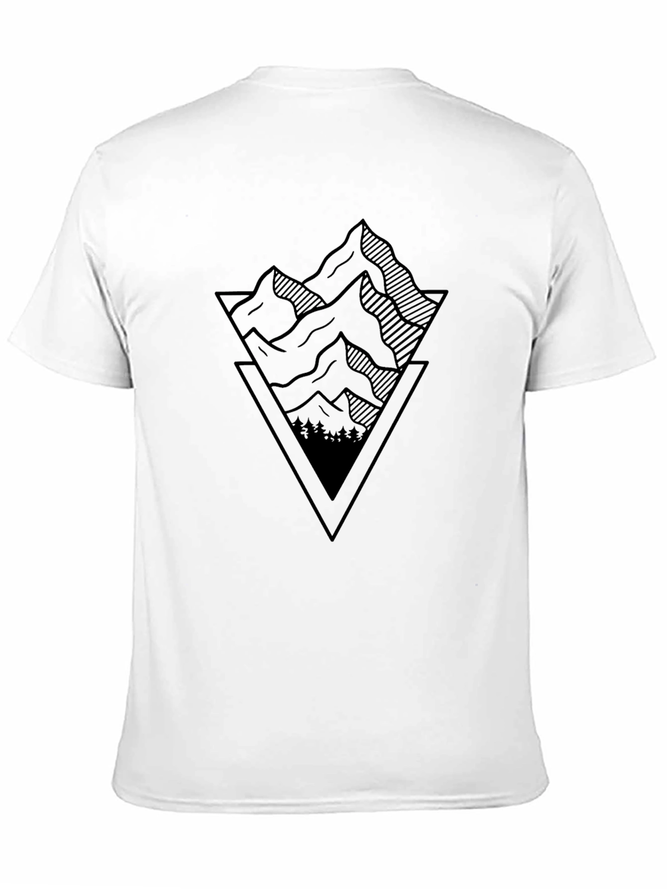 Black Geometric Mountain Graphic Tee - Black view 11