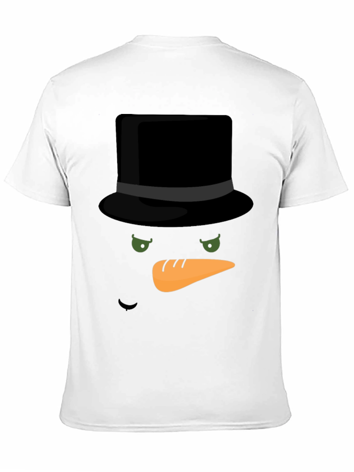 Black Snowman Face T-Shirt - Holiday Festive Apparel view 11