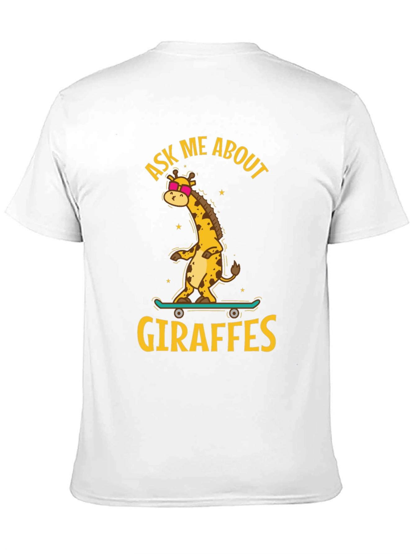 Black Cool Giraffe Skateboard T-Shirt view 11