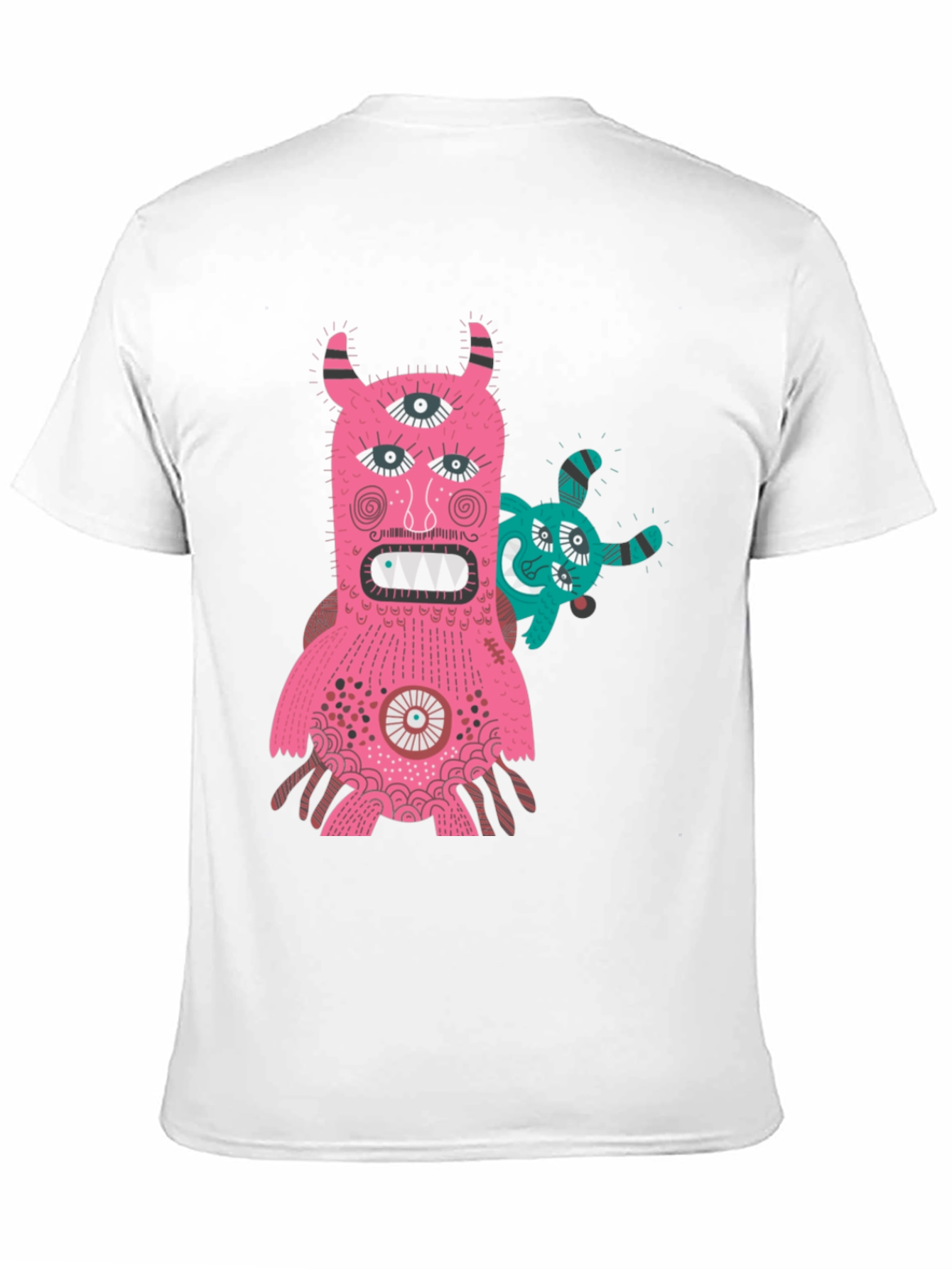Black Monster Graphic Tee - Black T-Shirt with Fun Creature Design view 11