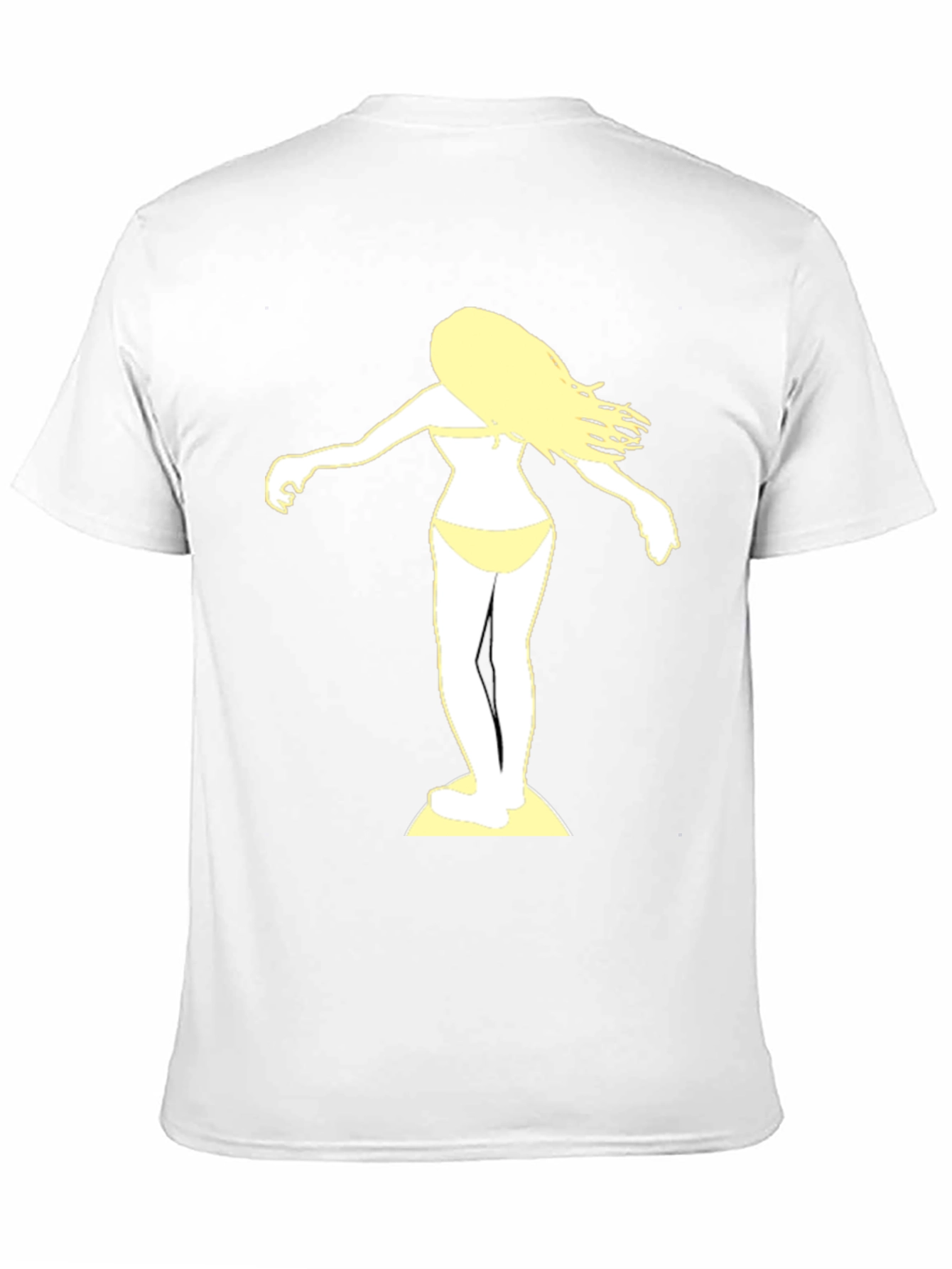 Black Surfer Girl Graphic Tee - Black Cotton T-Shirt view 11