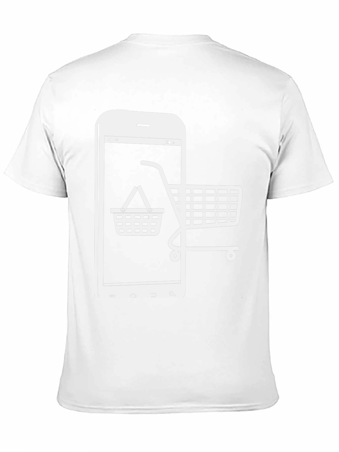 Online Shopping Tee - Smartphone & Cart Design - 11