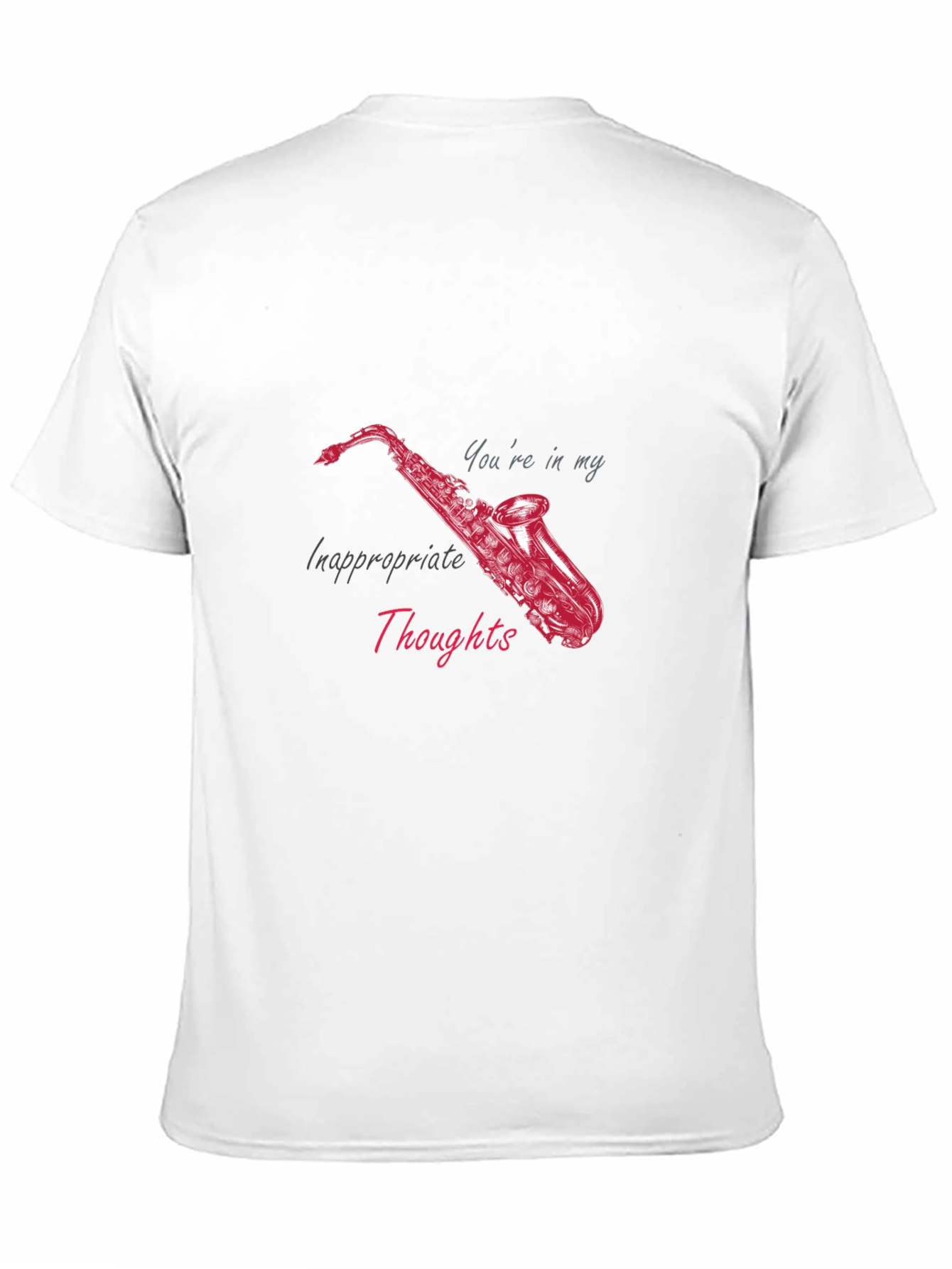 Black Inappropriate Thoughts Saxophone Graphic Tee view 11