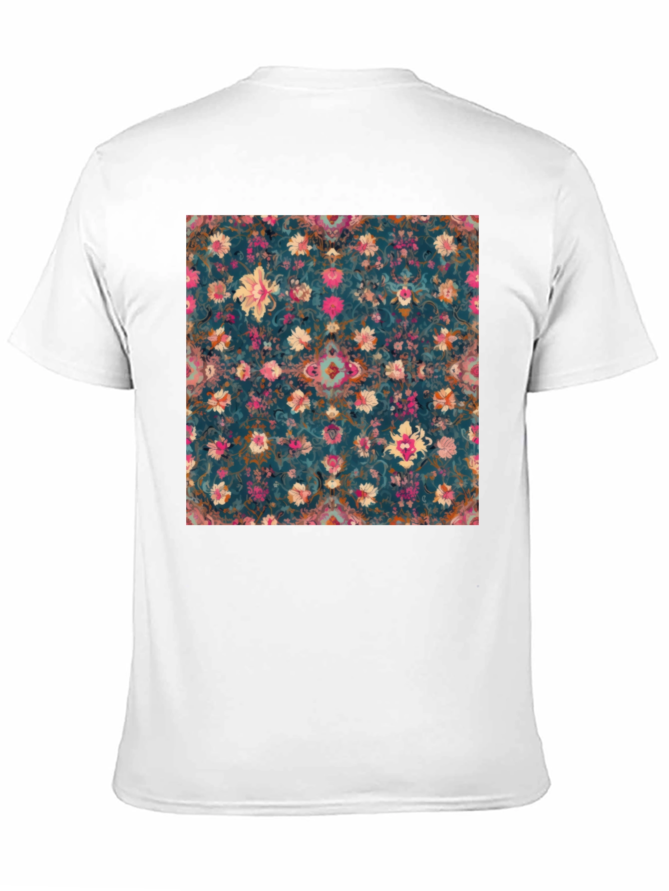 Black Floral Pattern Black T-Shirt view 11
