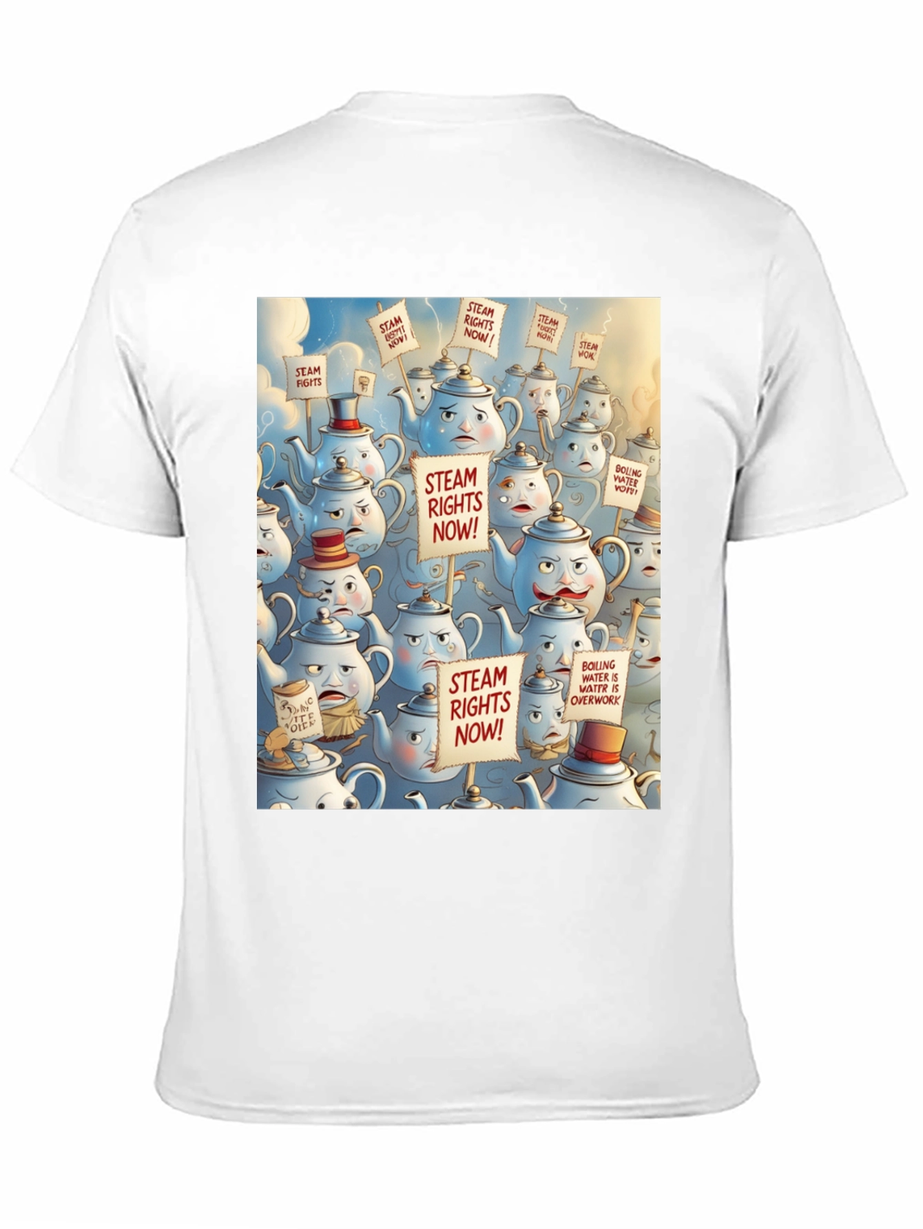 Black Steam Rights Teapot Protest T-Shirt - Unique Graphic Tee view 11