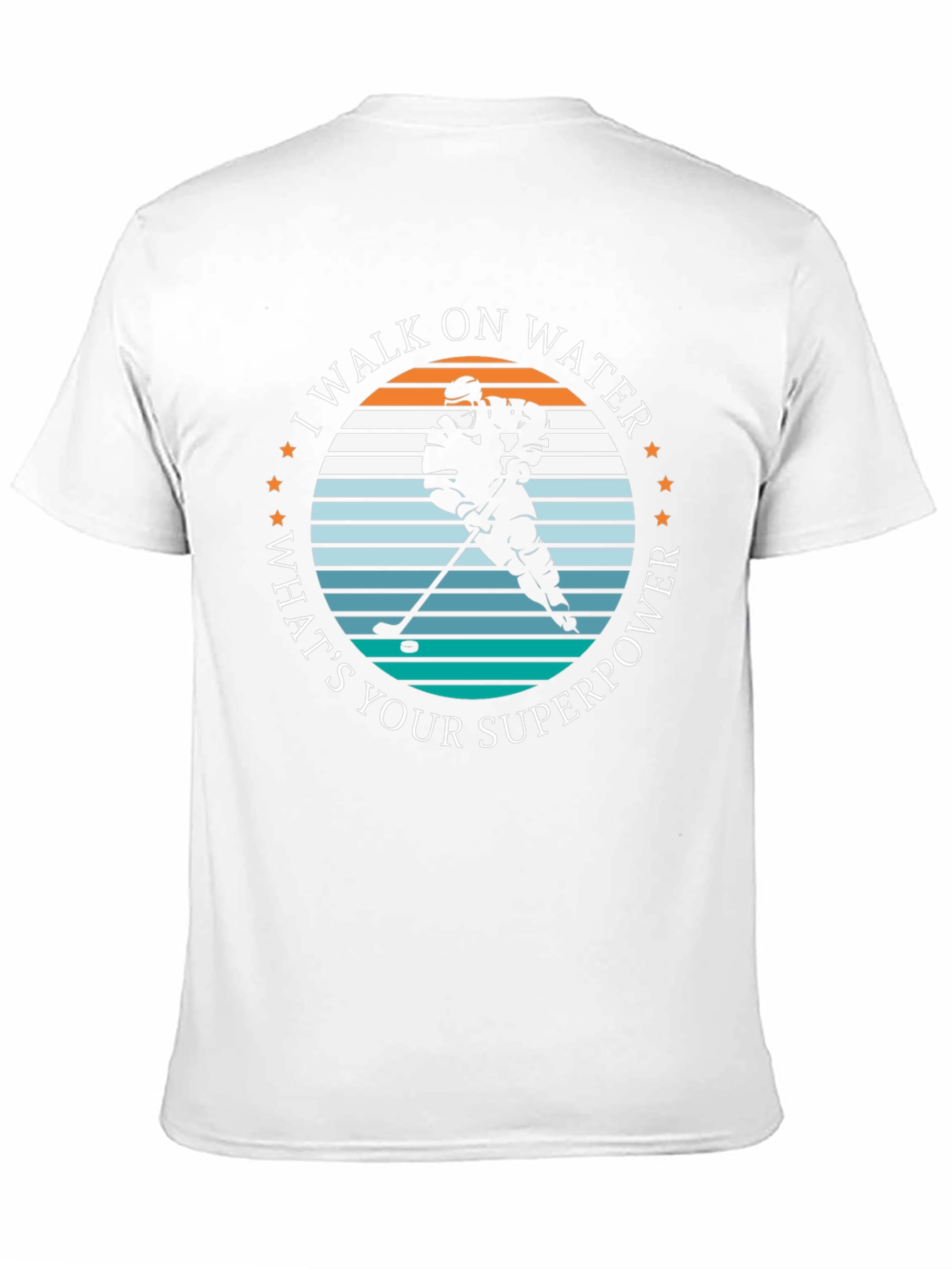 Black I Walk on Water Hockey Player Graphic T-Shirt view 11