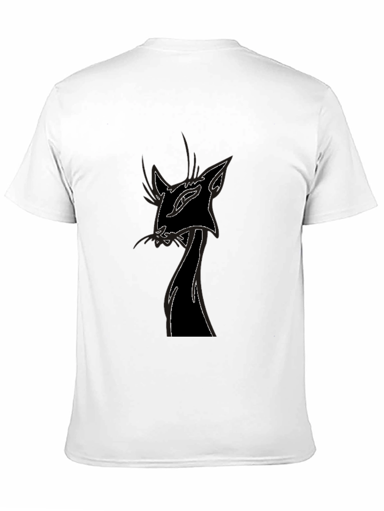 Black Men's Black Cat Graphic T-Shirt - Unique Design view 11