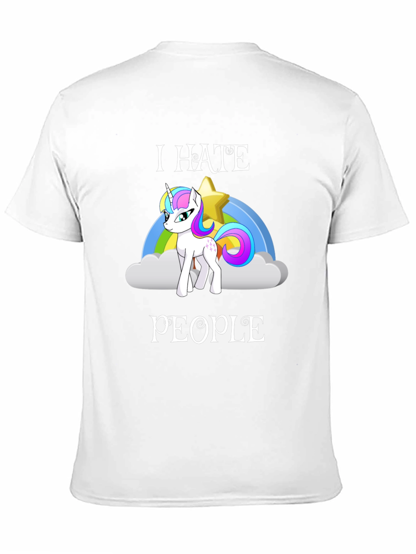 Black I Hate People Unicorn T-Shirt view 11