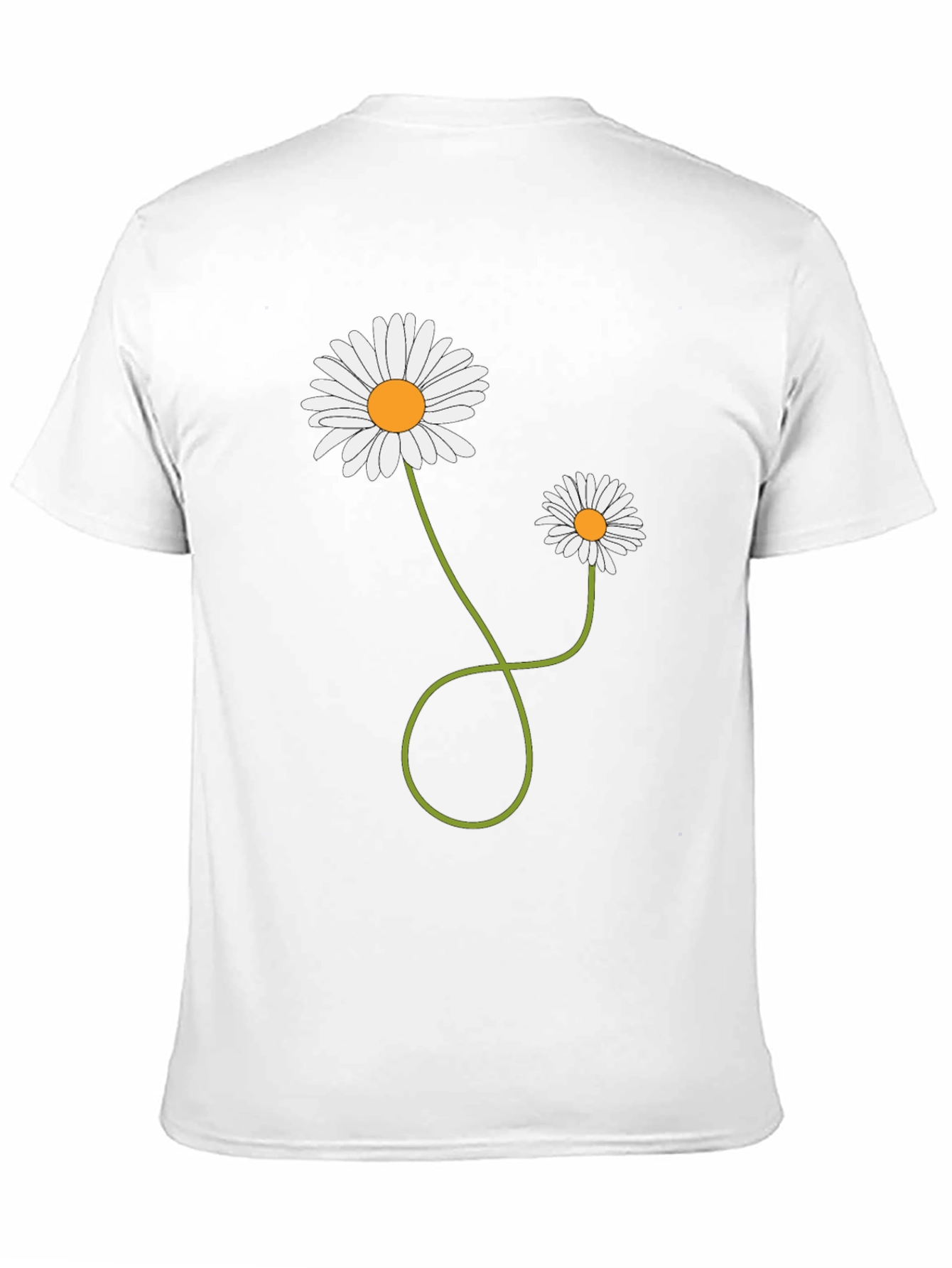Black Daisy Flower Graphic T-Shirt - Men's Casual Tee view 11