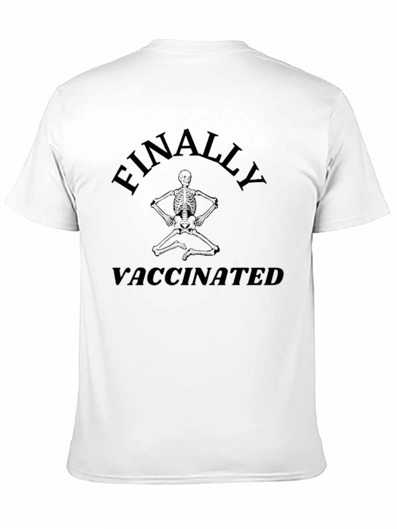 Black Finally Vaccinated Skeleton Graphic T-Shirt view 11