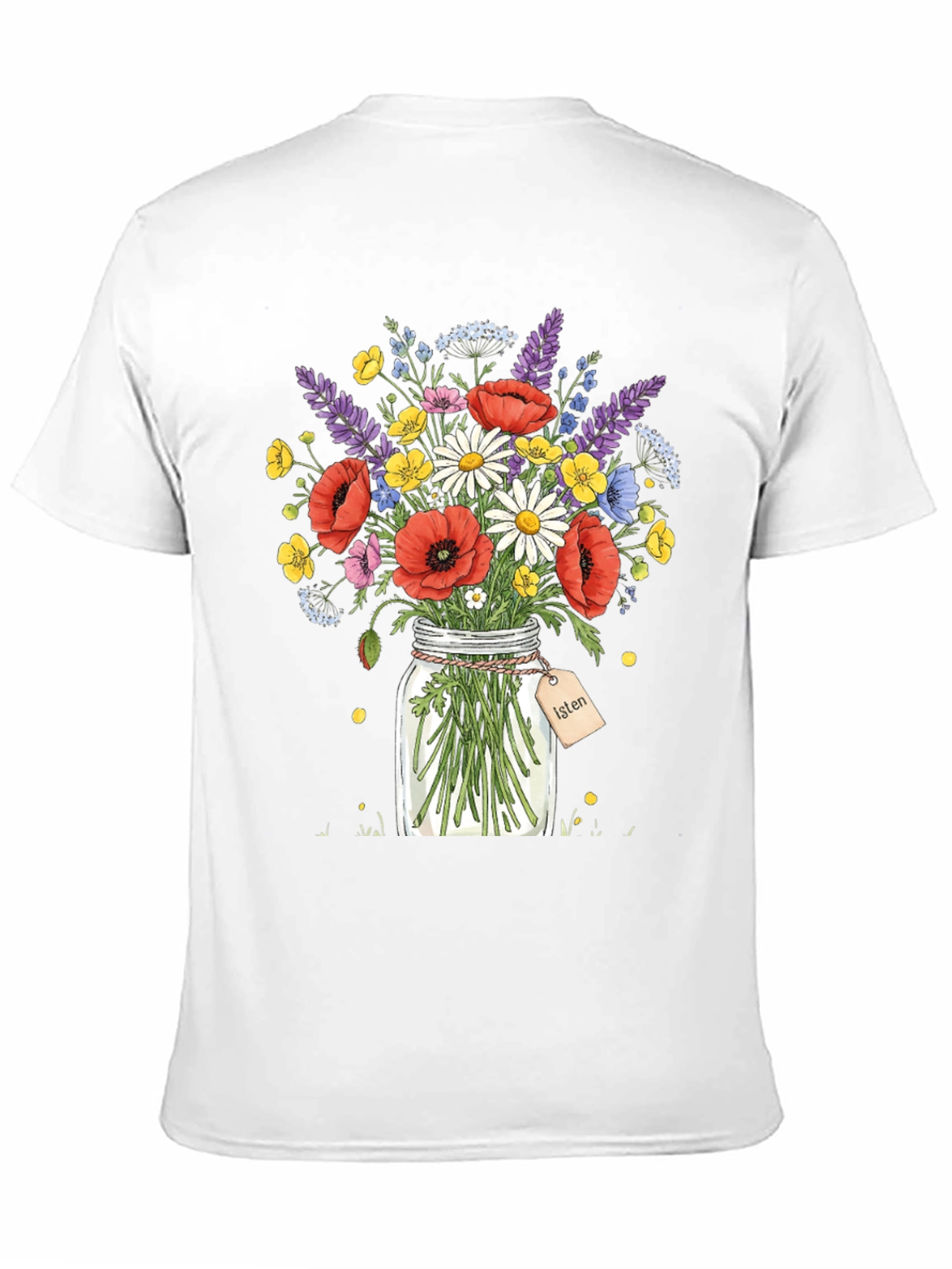 Black Floral Bouquet Jar Graphic T-Shirt view 11
