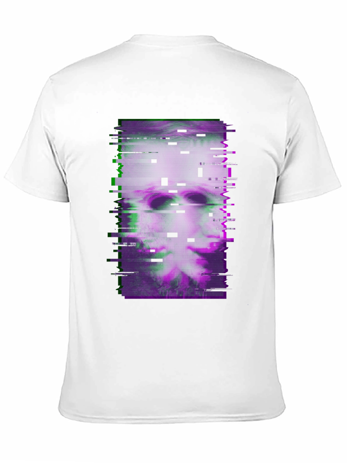 Black Glitch Art Graphic Tee - Dark Aesthetic T-Shirt view 11
