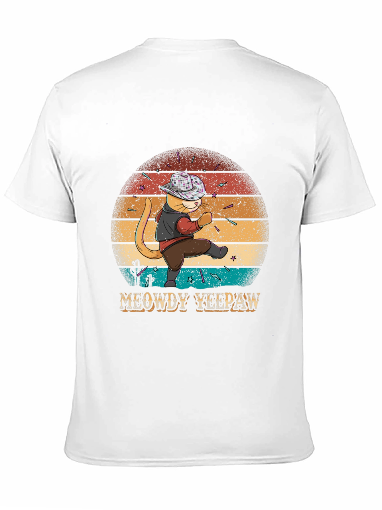 Black Meowdy Yee Paw T-Shirt - Cowboy Cat Tee view 11