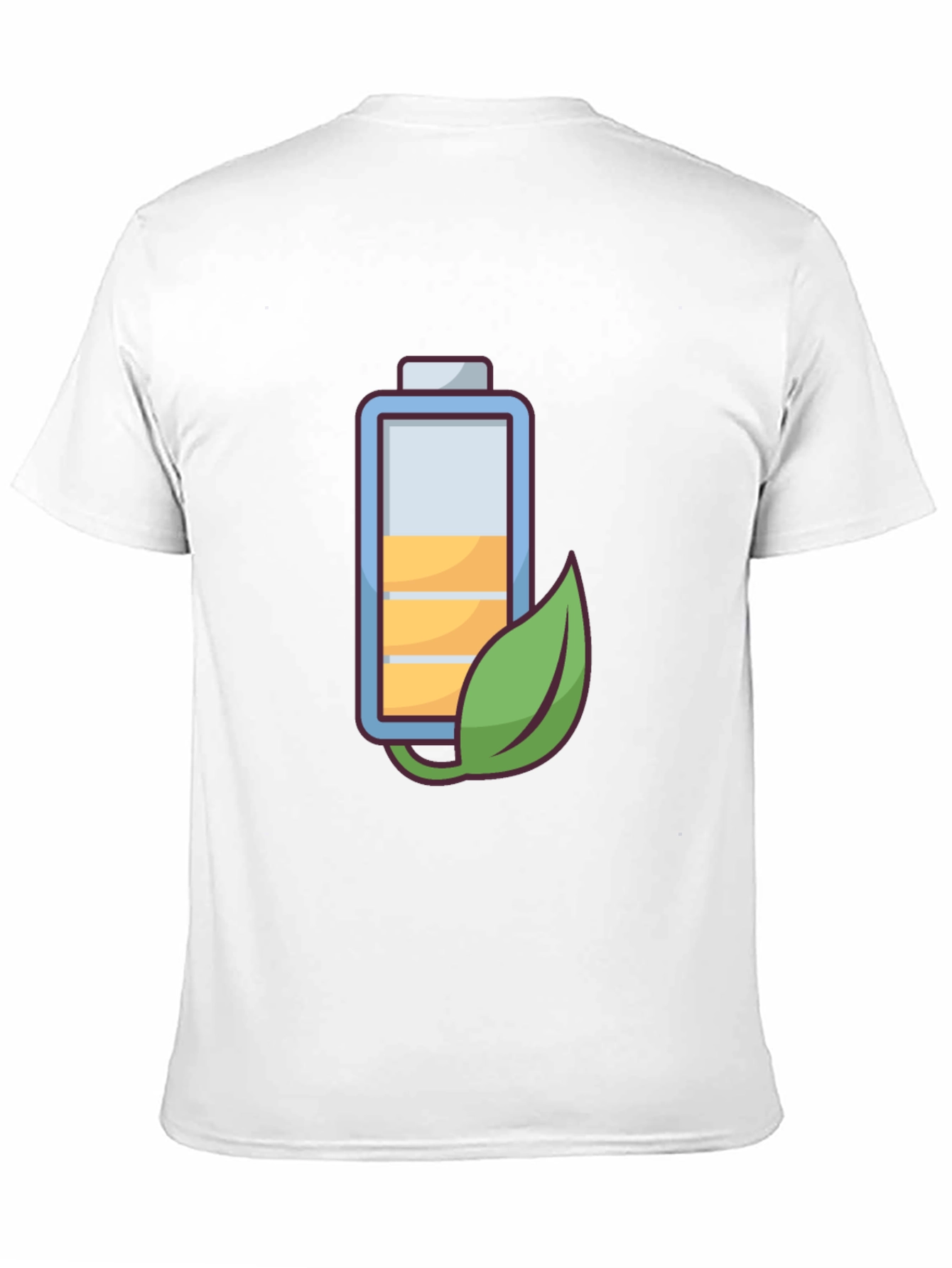 Black Eco-Friendly Battery Graphic Tee - Black Cotton Blend view 11