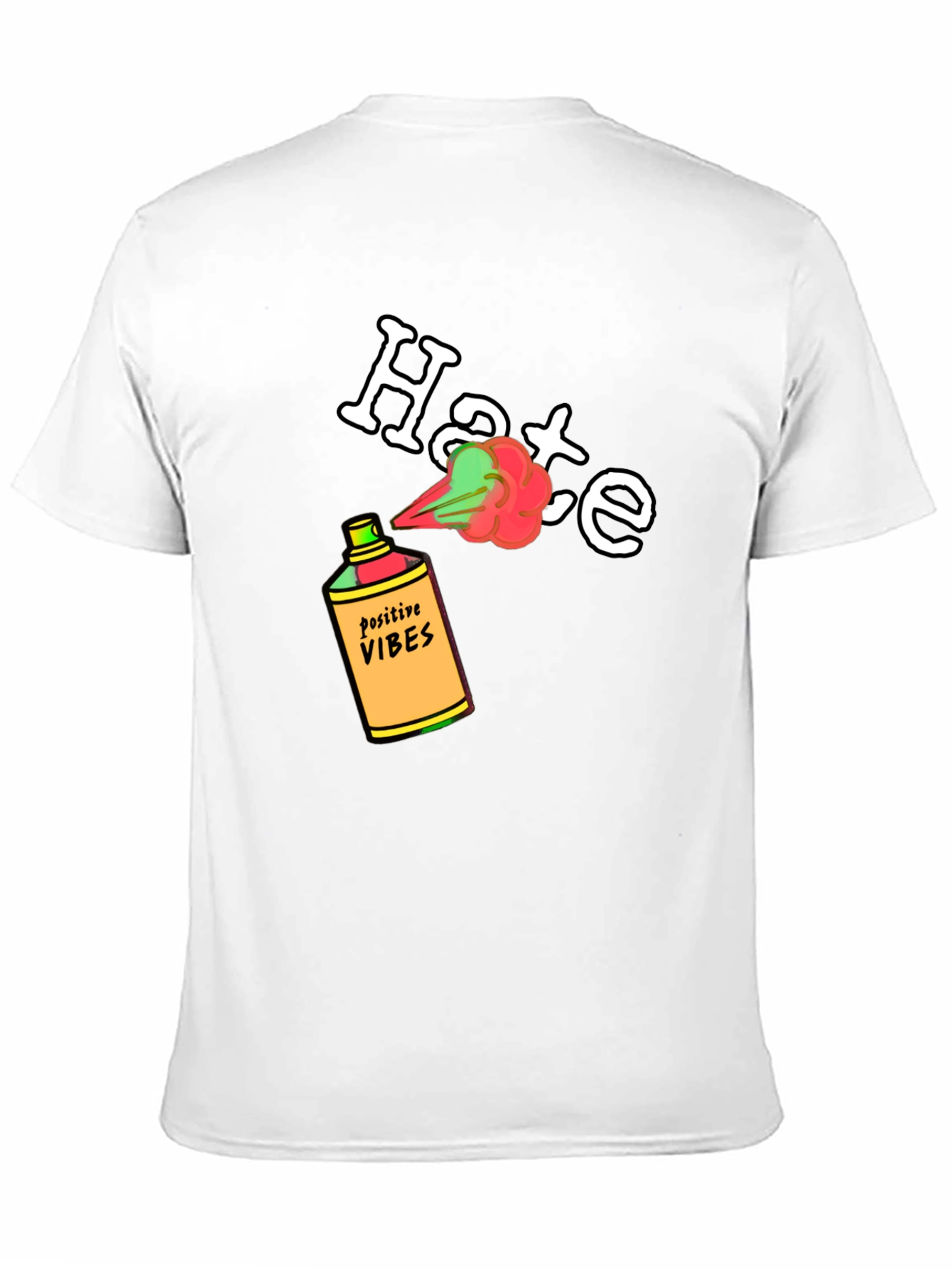Black Positive Vibes Spray Hate Away T-Shirt view 11