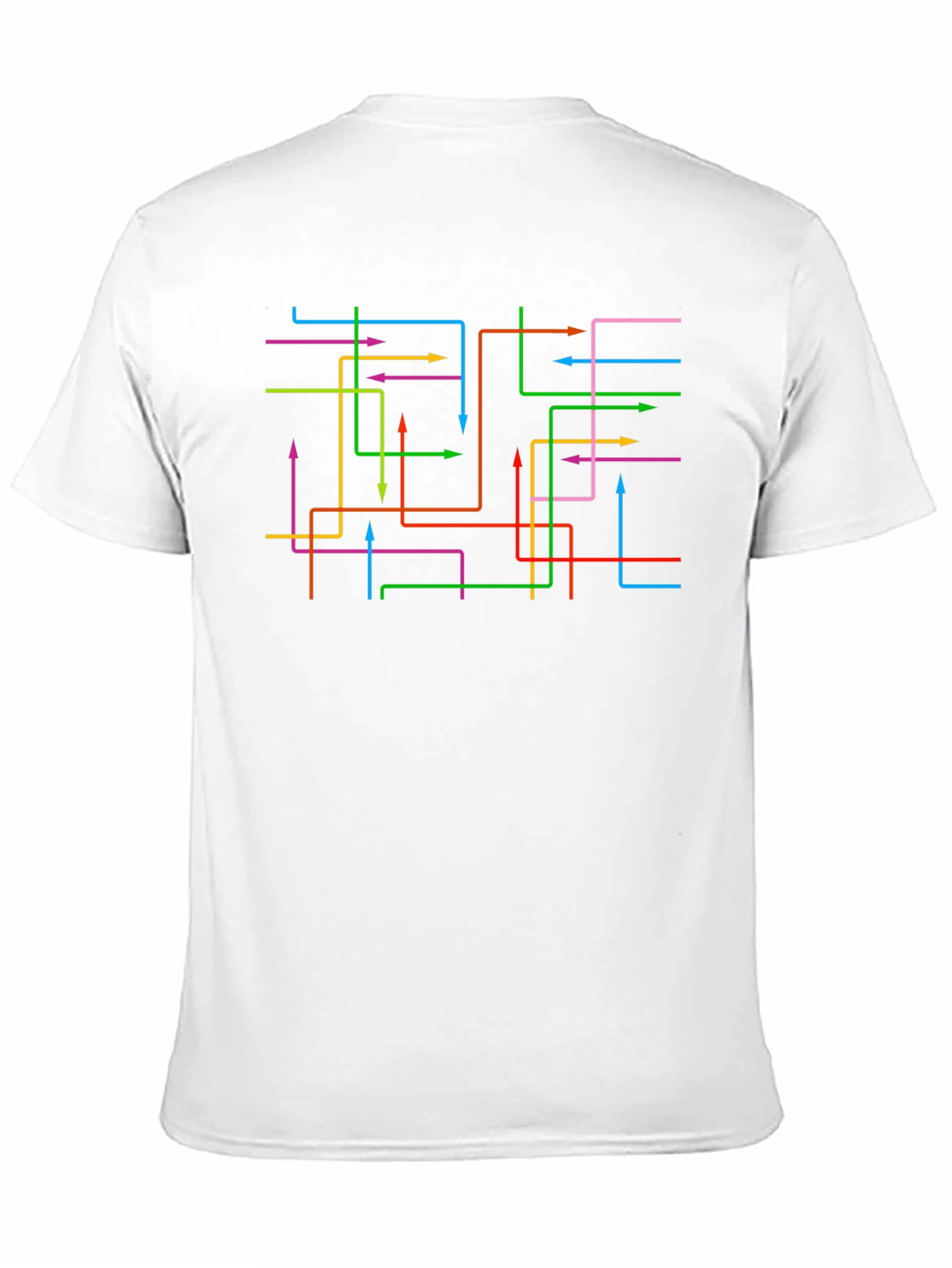 Black Abstract Arrow Line Black Graphic Tee view 11