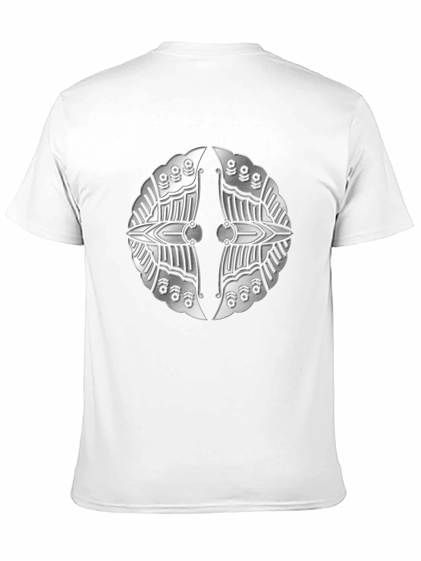 Black Silver Metallic Shield Emblem Black T-Shirt view 11