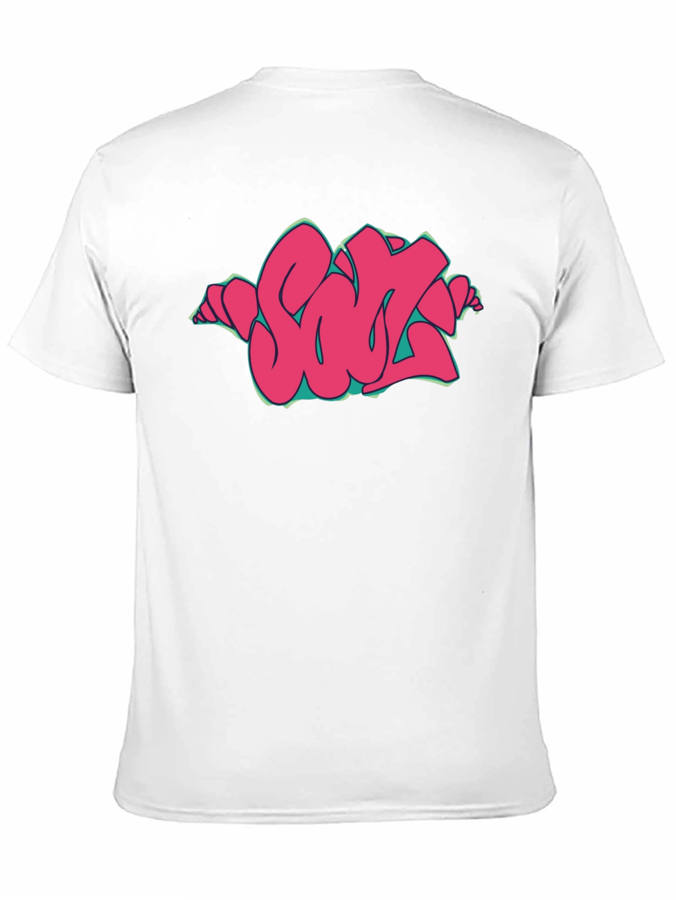 Black Graffiti Style Pink Graphic Print Black T-Shirt view 11
