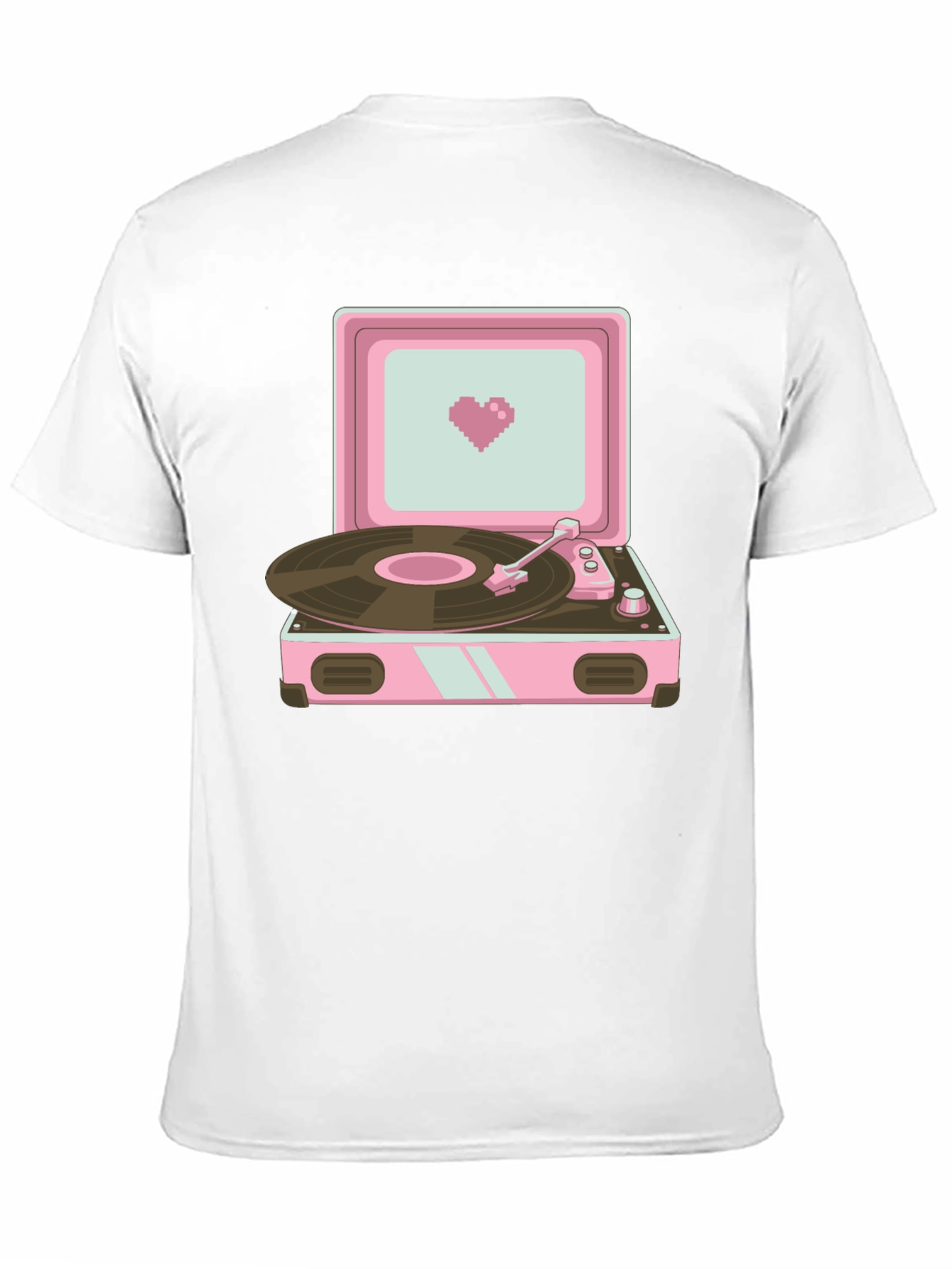 Black Retro Record Player Graphic T-Shirt view 11