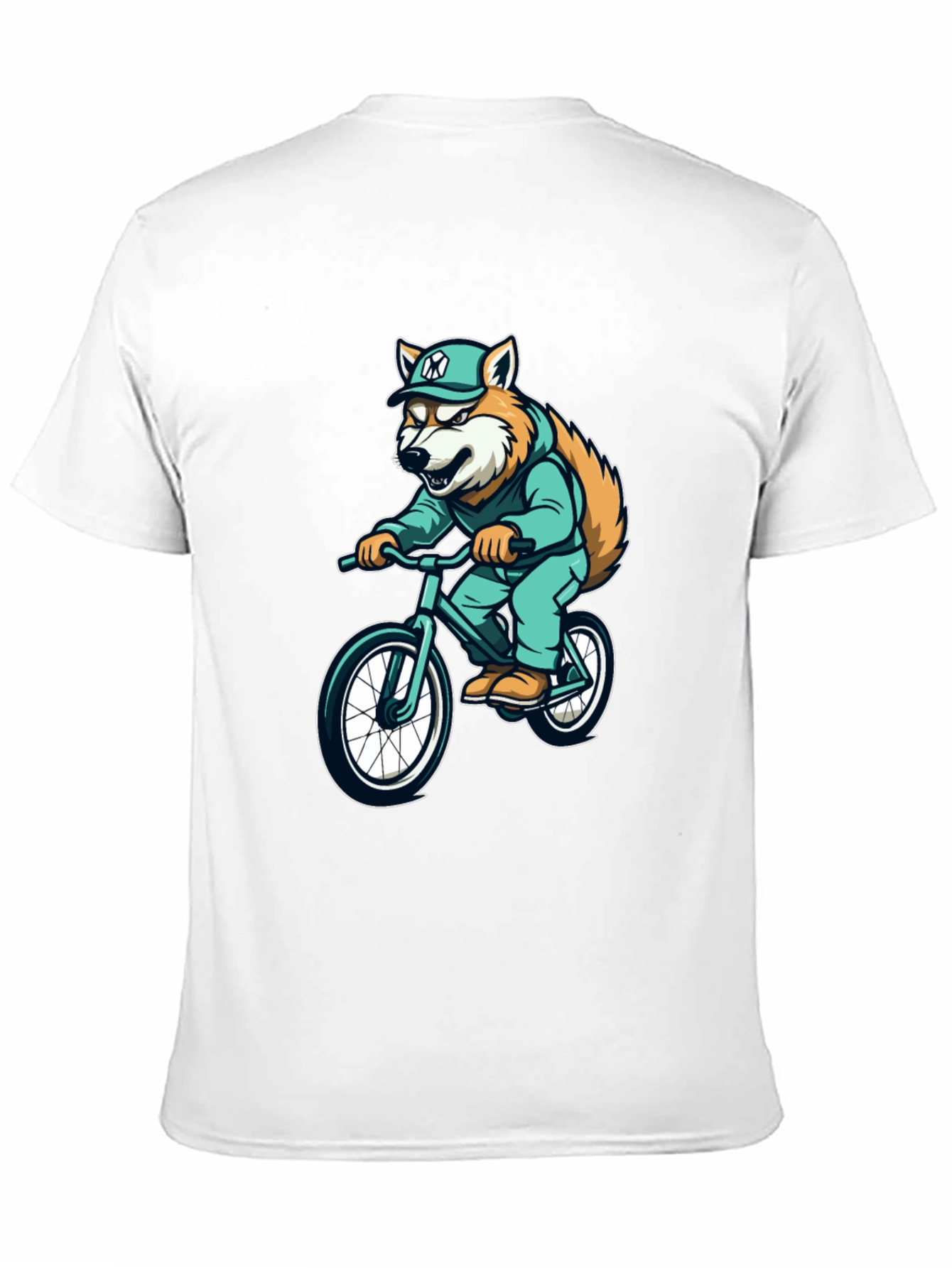 Black Cool Fox Biker Graphic Tee - Trendy Style view 11
