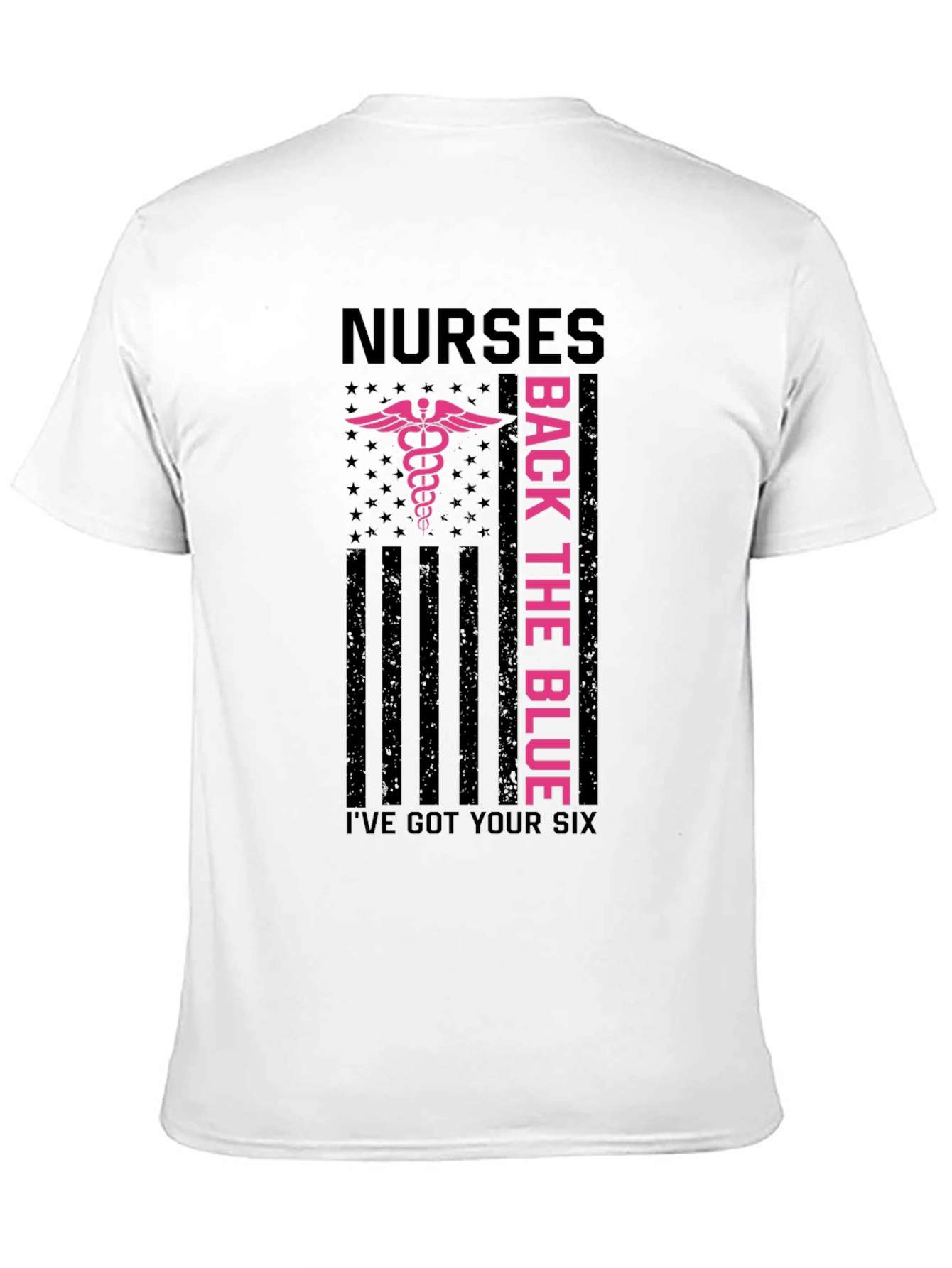 Black Nurses Back the Blue Graphic T-Shirt view 11