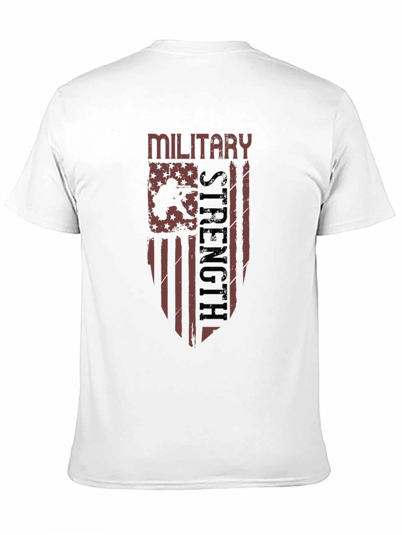 Military Strength Graphic Tee - Patriotic Design - 11