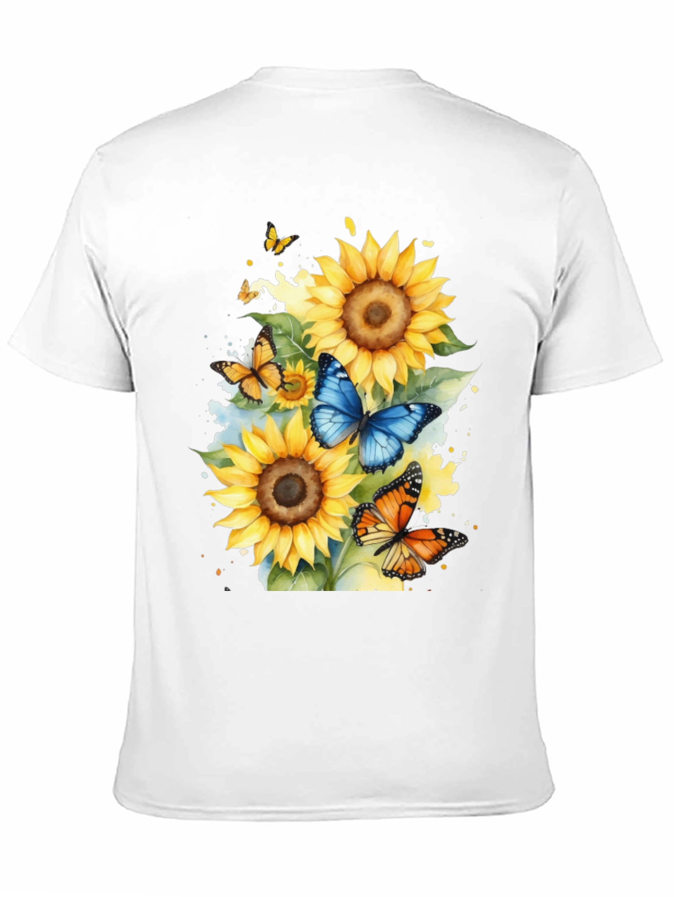 Black Sunflower Butterfly Graphic Tee view 11