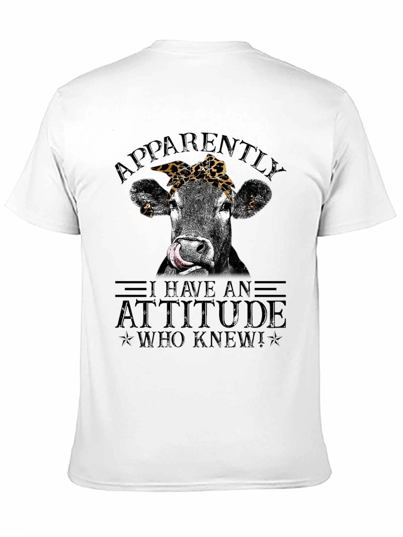 Black Funny Cow Attitude Graphic T-Shirt view 11