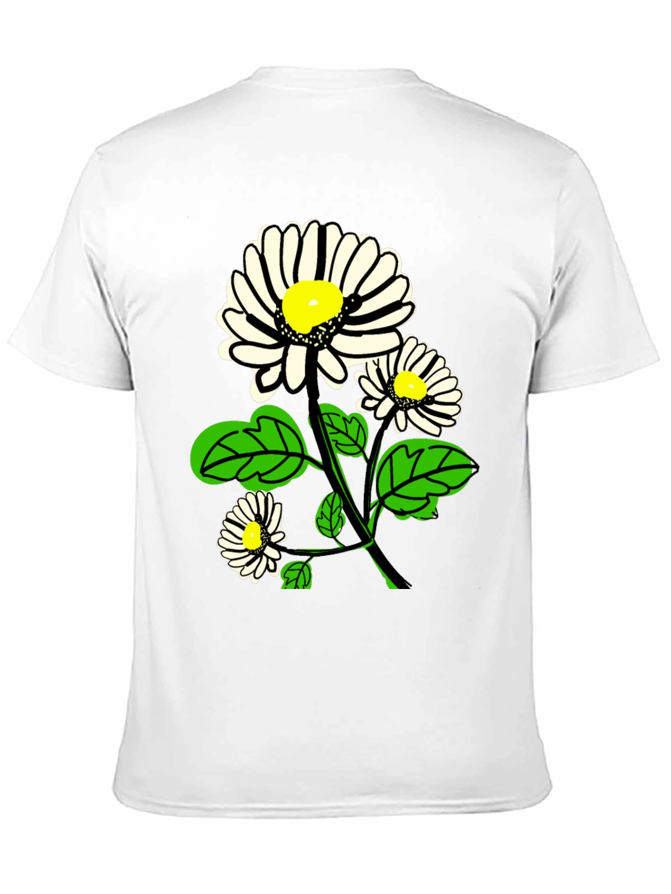 Black Daisy Graphic Print Black T-Shirt view 11