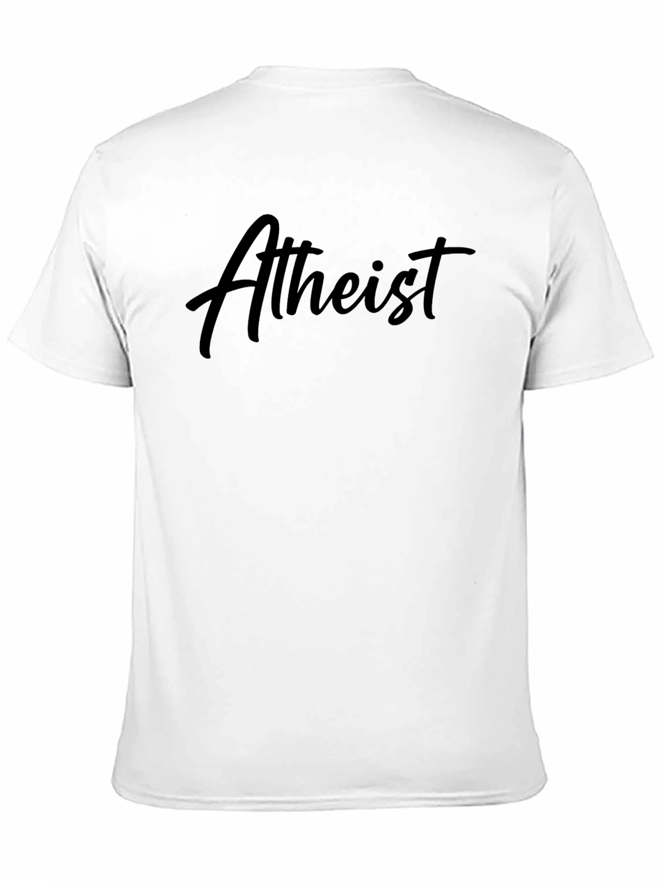 Black Atheist Statement T-Shirt - Black Crew Neck view 11
