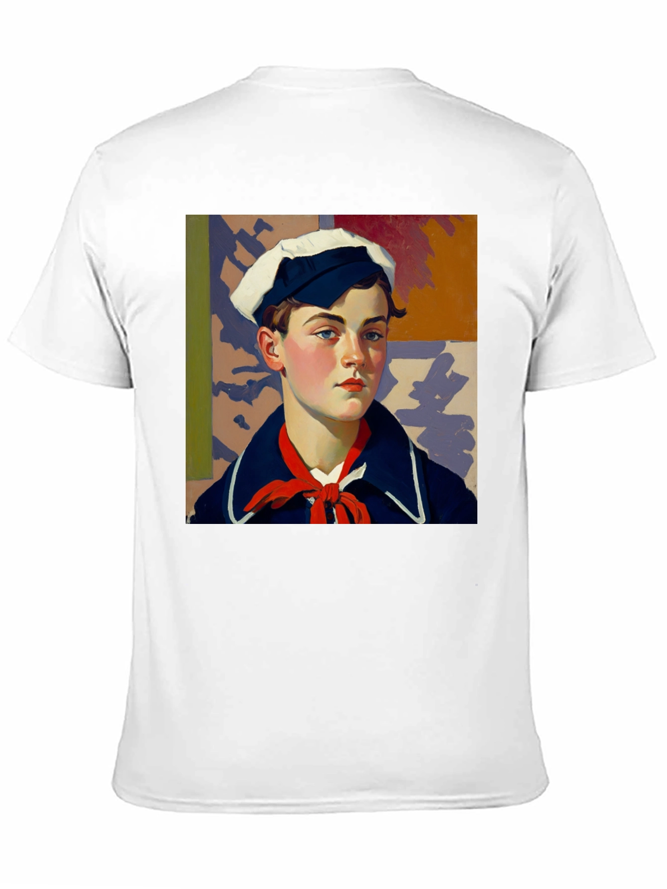 Black Vintage Sailor Portrait Black T-Shirt view 11