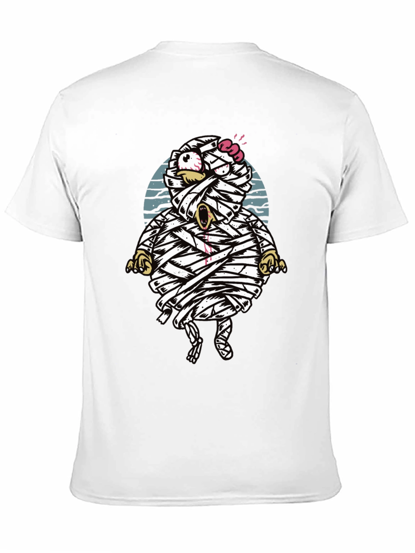 Black Cartoon Mummy Graphic T-Shirt - Halloween Style view 11